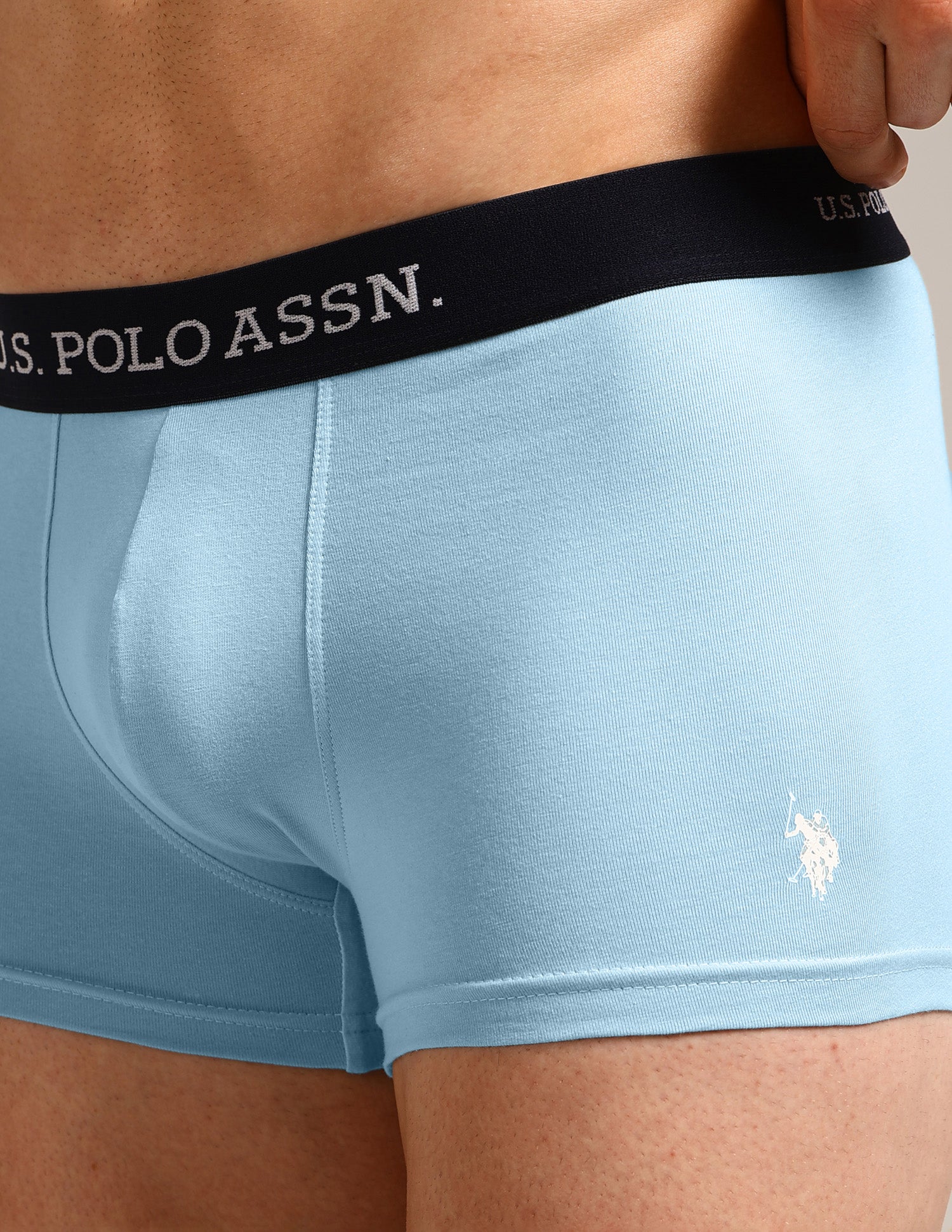 Anti Microbial Solid OET13 Trunks - Pack Of 5 Navy, Burgandy, Black, Rust & Blue - U.S. Polo Assn. India | Large