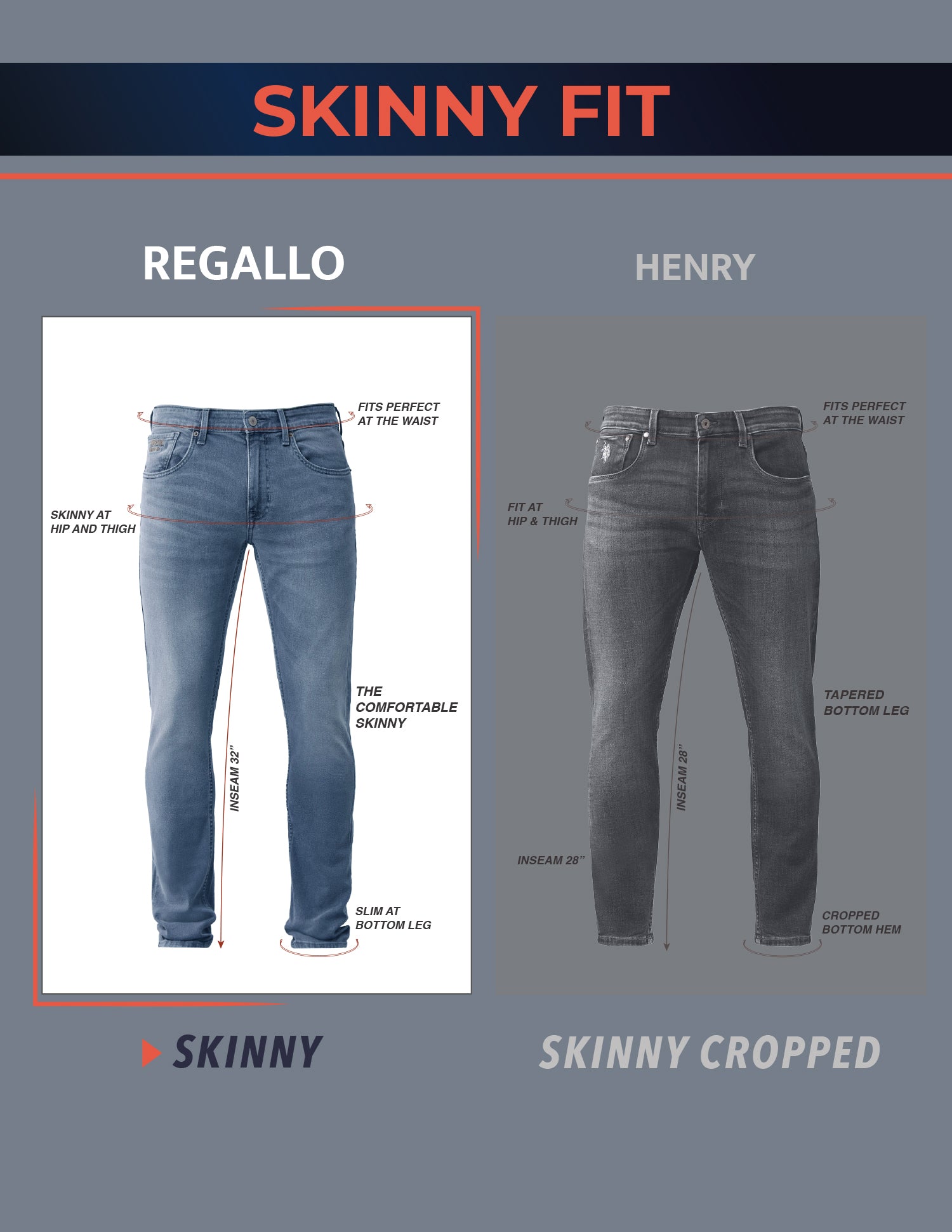 Regallo Skinny Fit Light Wash Jeans Blue - U.S. Polo Assn. India | Large