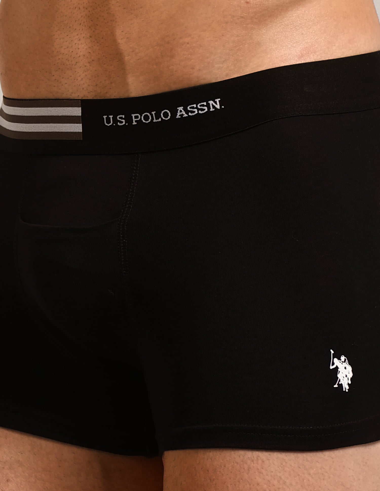 Elastic Waistband Solid OET06-P5 Trunks - Pack Of 5 Multi-colour - U.S. Polo Assn. India | Large