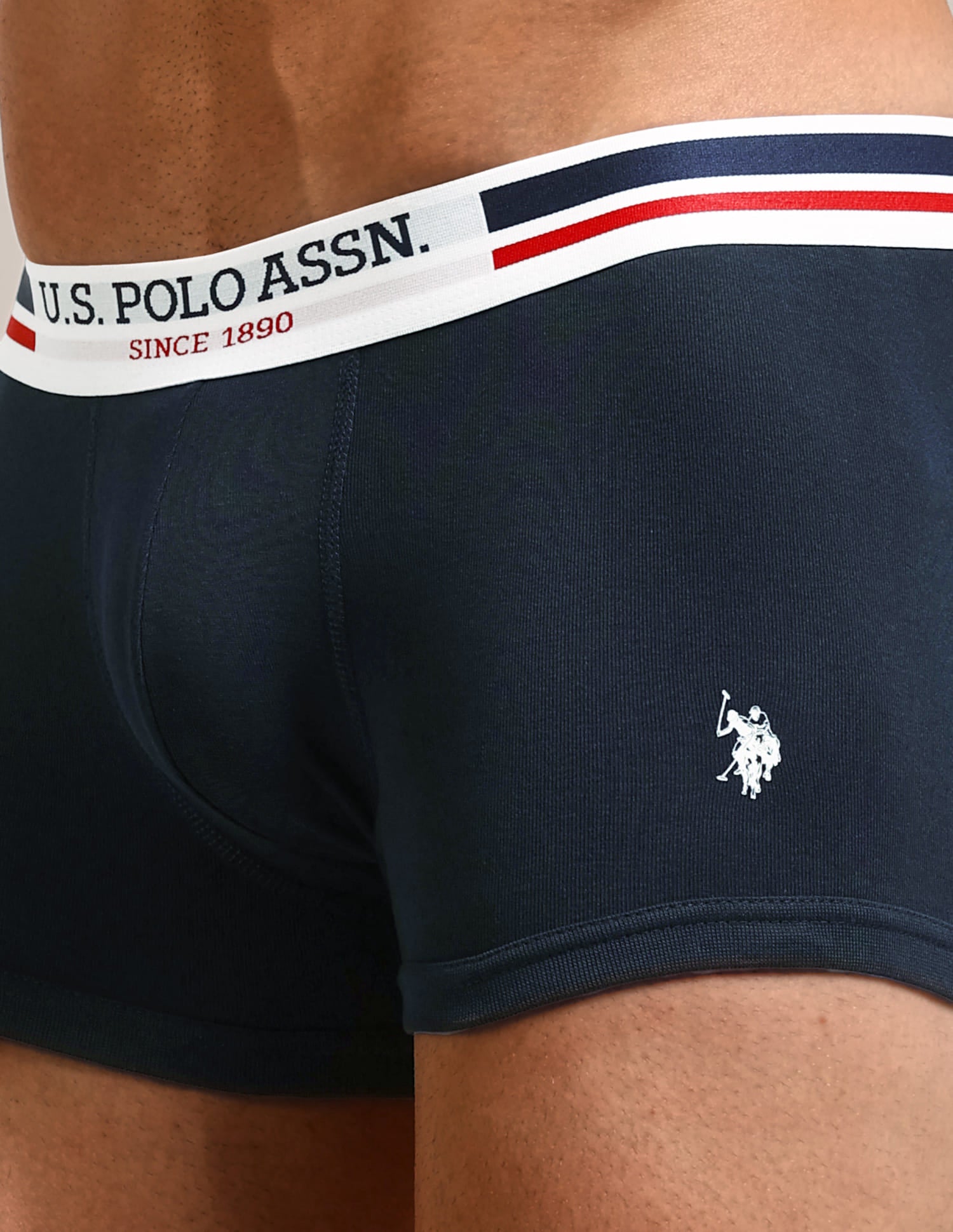Solid Logo Waistband I641-P5 Trunks - Pack Of 5 Multi-colour - U.S. Polo Assn. India | Large