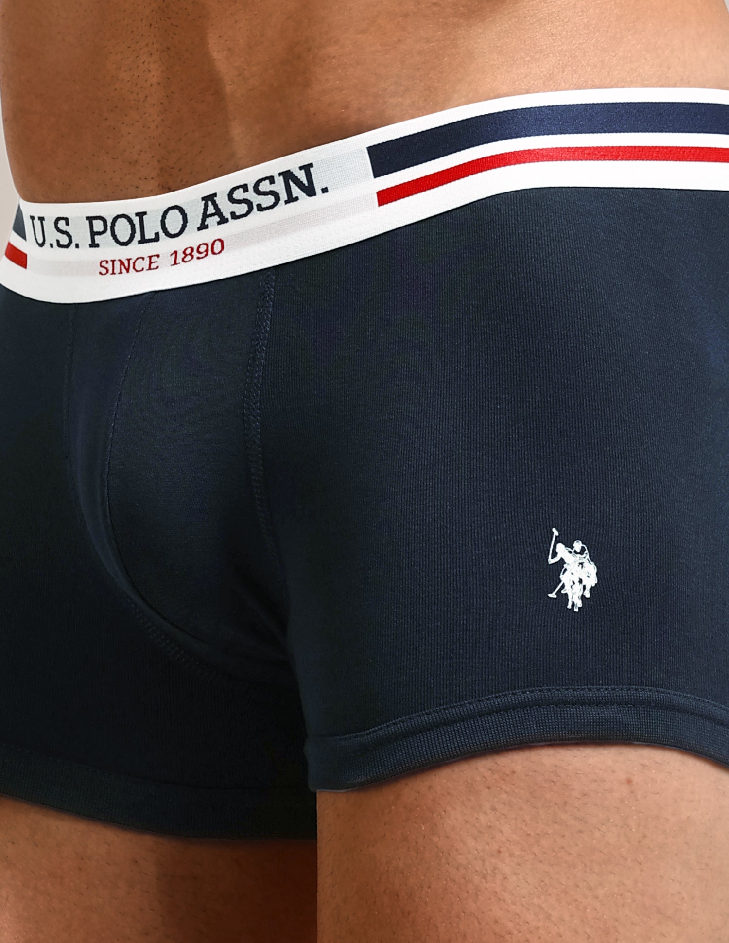Solid Logo Waistband I641-P5 Trunks - Pack Of 5 Multi-colour - U.S. Polo Assn. India | Large
