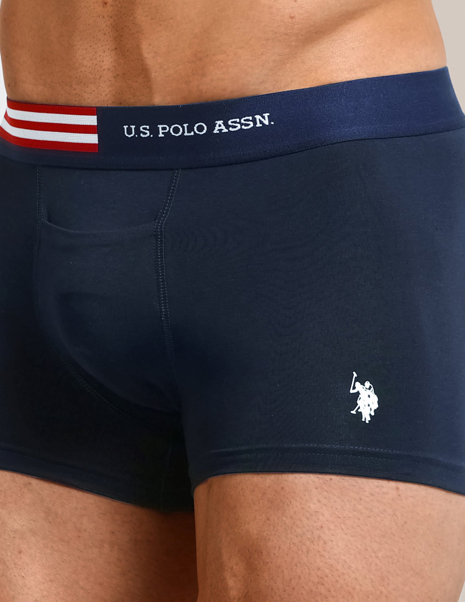 Solid Elastic Waistband OET06-P5 Trunks - Pack Of 5 Multi-colour - U.S. Polo Assn. India | Large