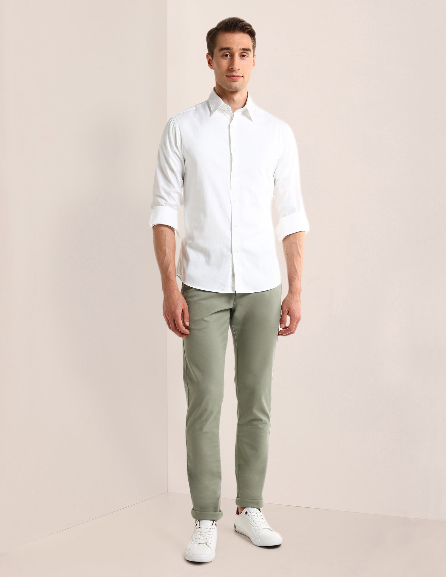 Denver Slim Fit Regular Trousers Light-Green - U.S. POLO ASSN. | Large