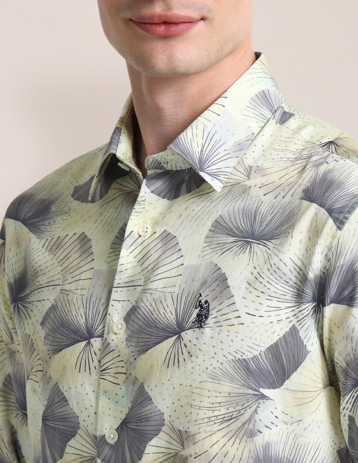 All-over Regular Fit Shirt Light Green - U.S. POLO ASSN. | Large