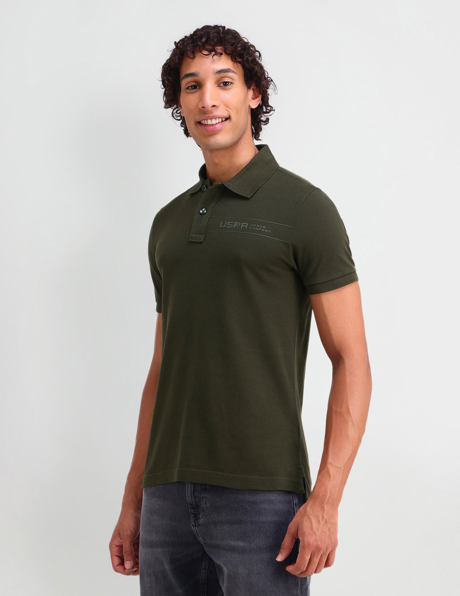 Solid Muscle Fit Polo Shirt Olive Branch - U.S. Polo Assn. India | Large