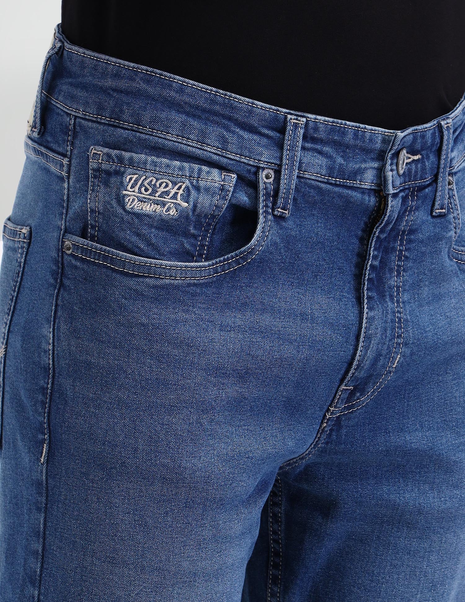 Harold Slim Straight Fit Blue Jeans Blue - U.S. Polo Assn. India | Large