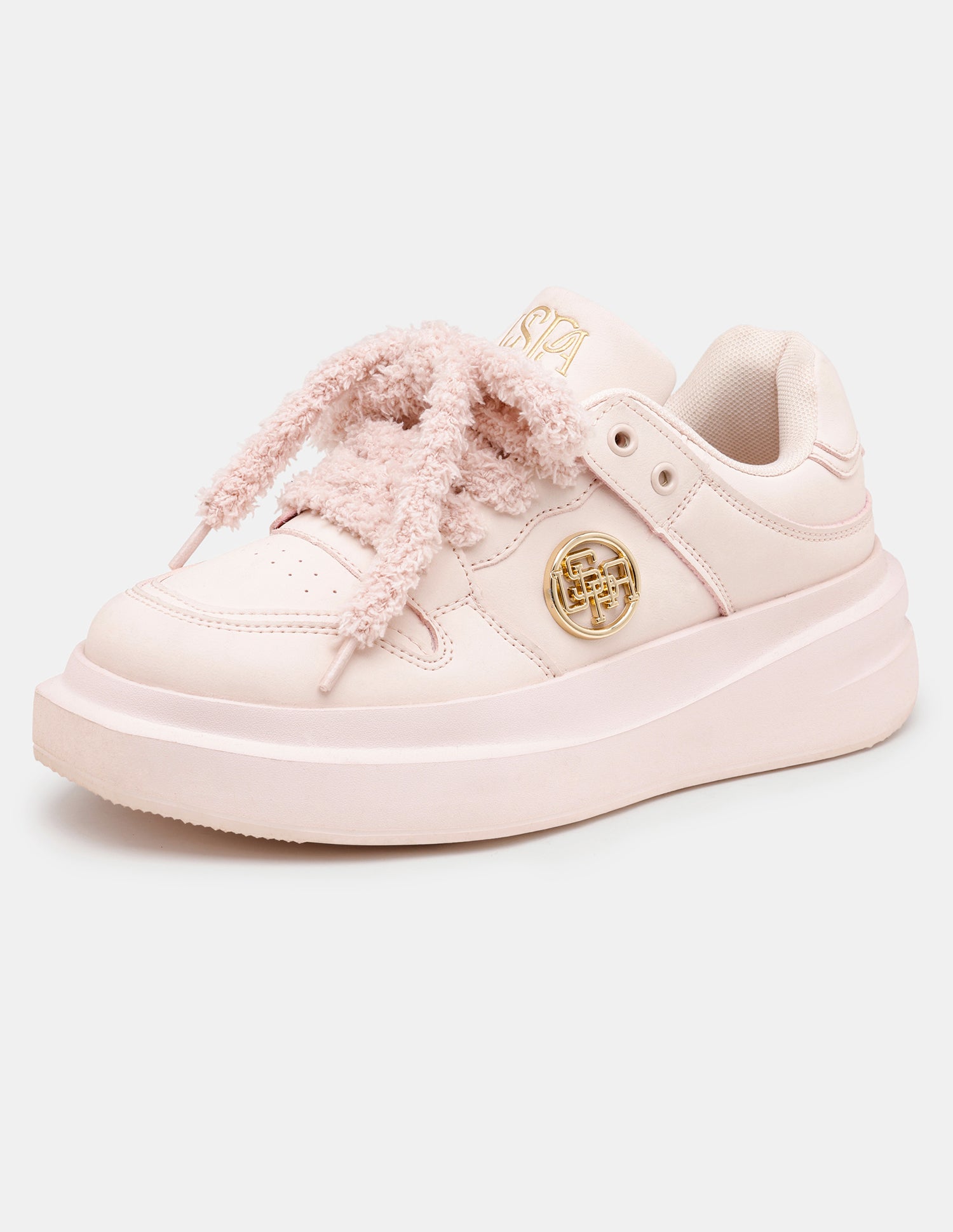 Women Burna 2.0 Round Toe Fur Lace-Ups Sneakers Light Pink - U.S. Polo Assn. India | Large