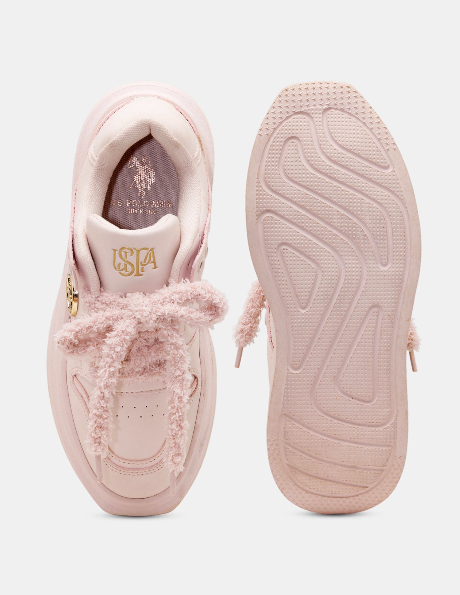 Women Burna 2.0 Round Toe Fur Lace-Ups Sneakers Light Pink - U.S. Polo Assn. India | Large