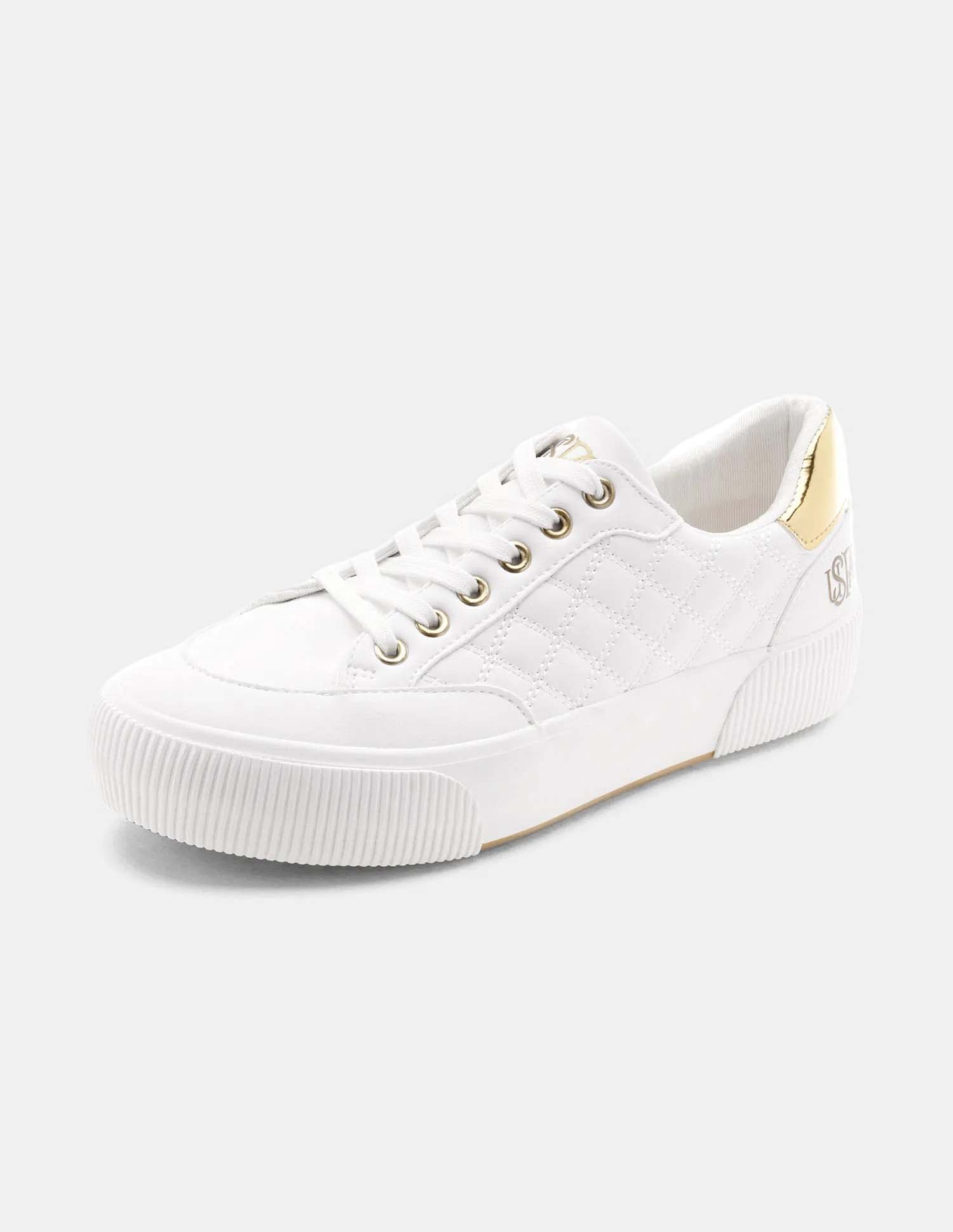 Women Textured Elsa 2.0 Metallic Sneakers Off White - U.S. POLO ASSN. | Large