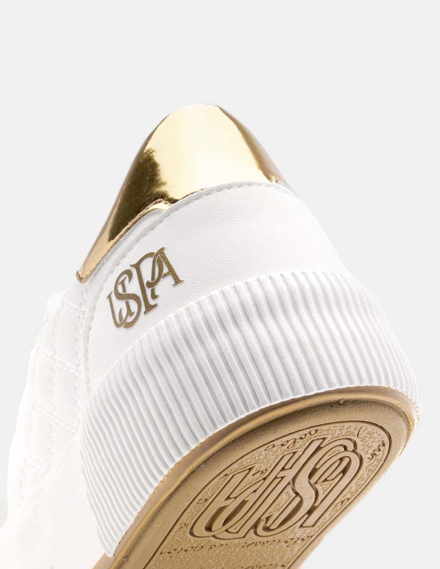 Women Textured Elsa 2.0 Metallic Sneakers Off White - U.S. POLO ASSN. | Large