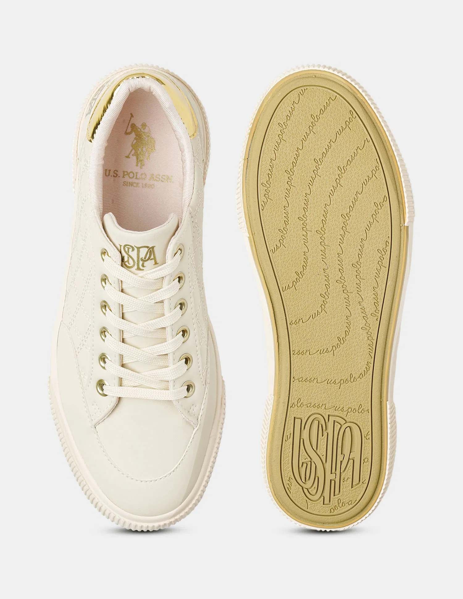 Women Textured Elsa 2.0 Metallic Sneakers Nude - U.S. POLO ASSN. | Large