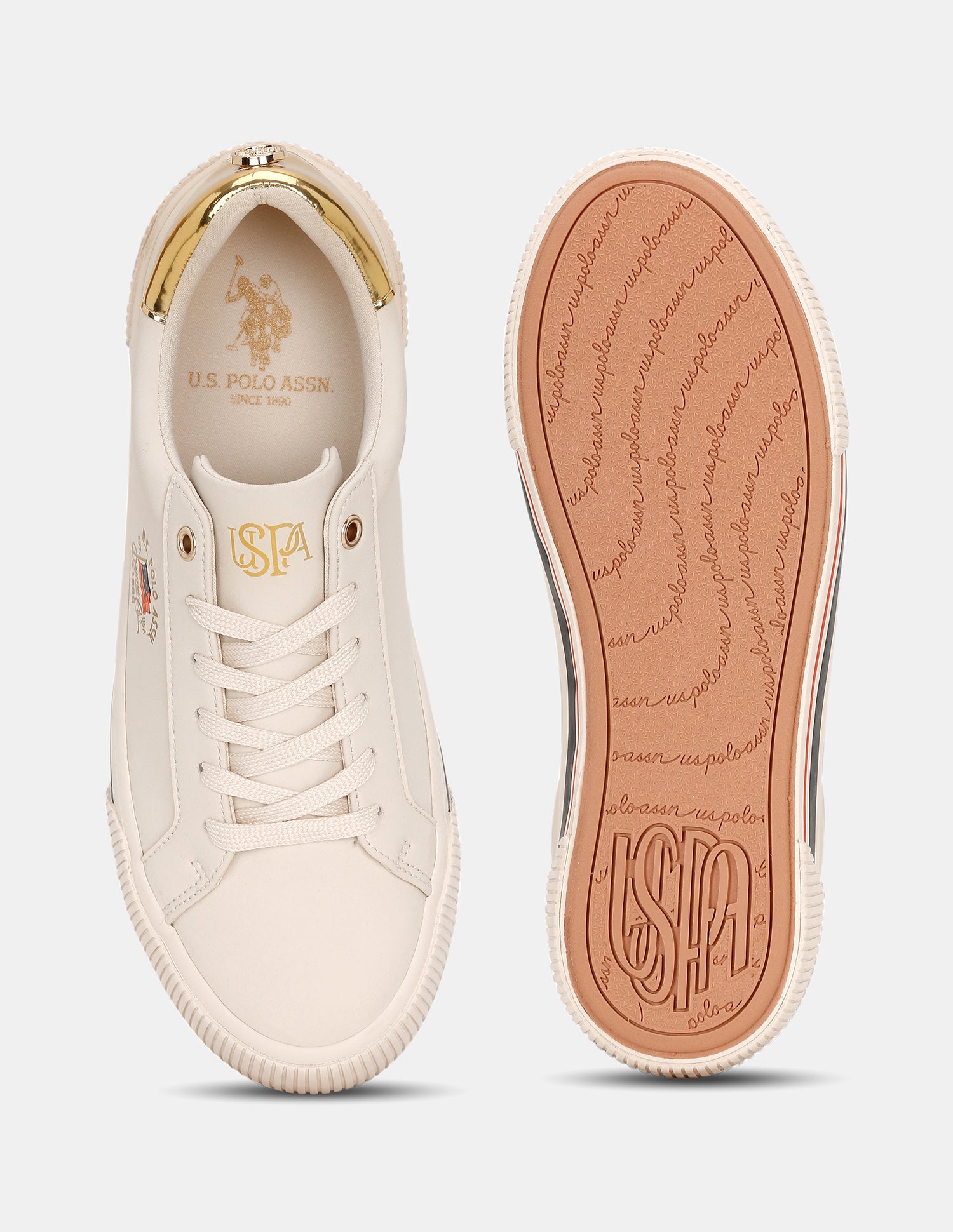 Women Metallic Lizzie 3.0 Sneakers Nude - U.S. POLO ASSN. | Large