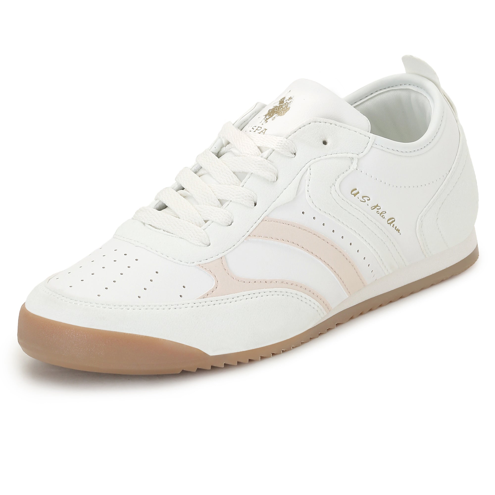 U.S. Polo Assn. Women Bianca  Lace-Ups Round Toe Sneakers White - U.S. POLO ASSN. | Large