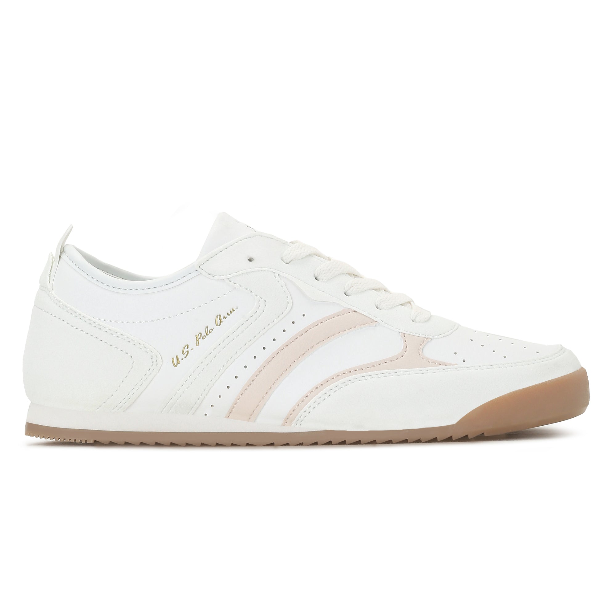 U.S. Polo Assn. Women Bianca  Lace-Ups Round Toe Sneakers White - U.S. POLO ASSN. | Large