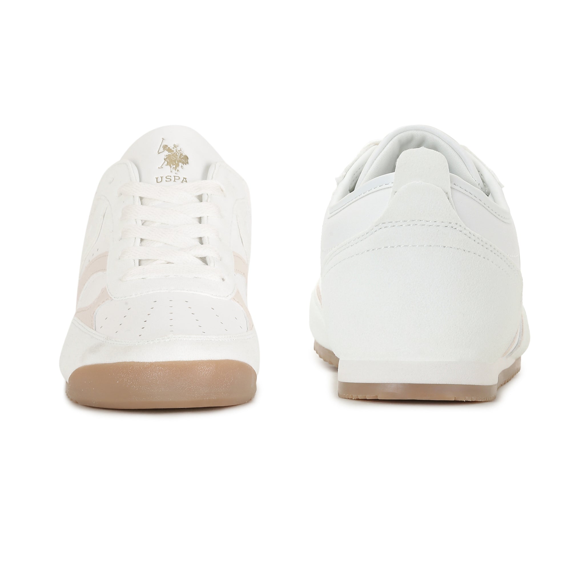 U.S. Polo Assn. Women Bianca  Lace-Ups Round Toe Sneakers White - U.S. POLO ASSN. | Large