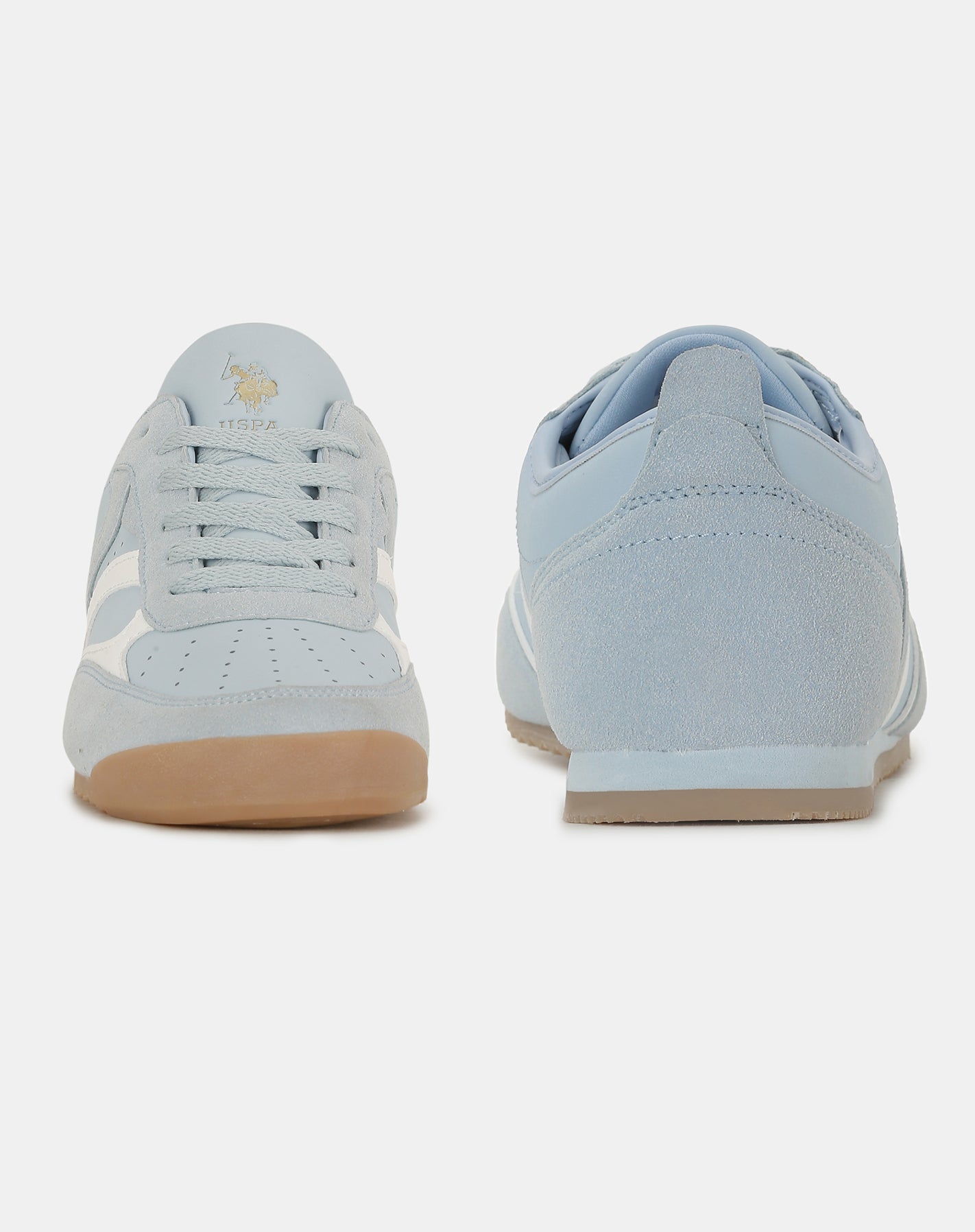 U.S. Polo Assn. Women Bianca  Lace-Ups Round Toe Sneakers Light Blue - U.S. POLO ASSN. | Large