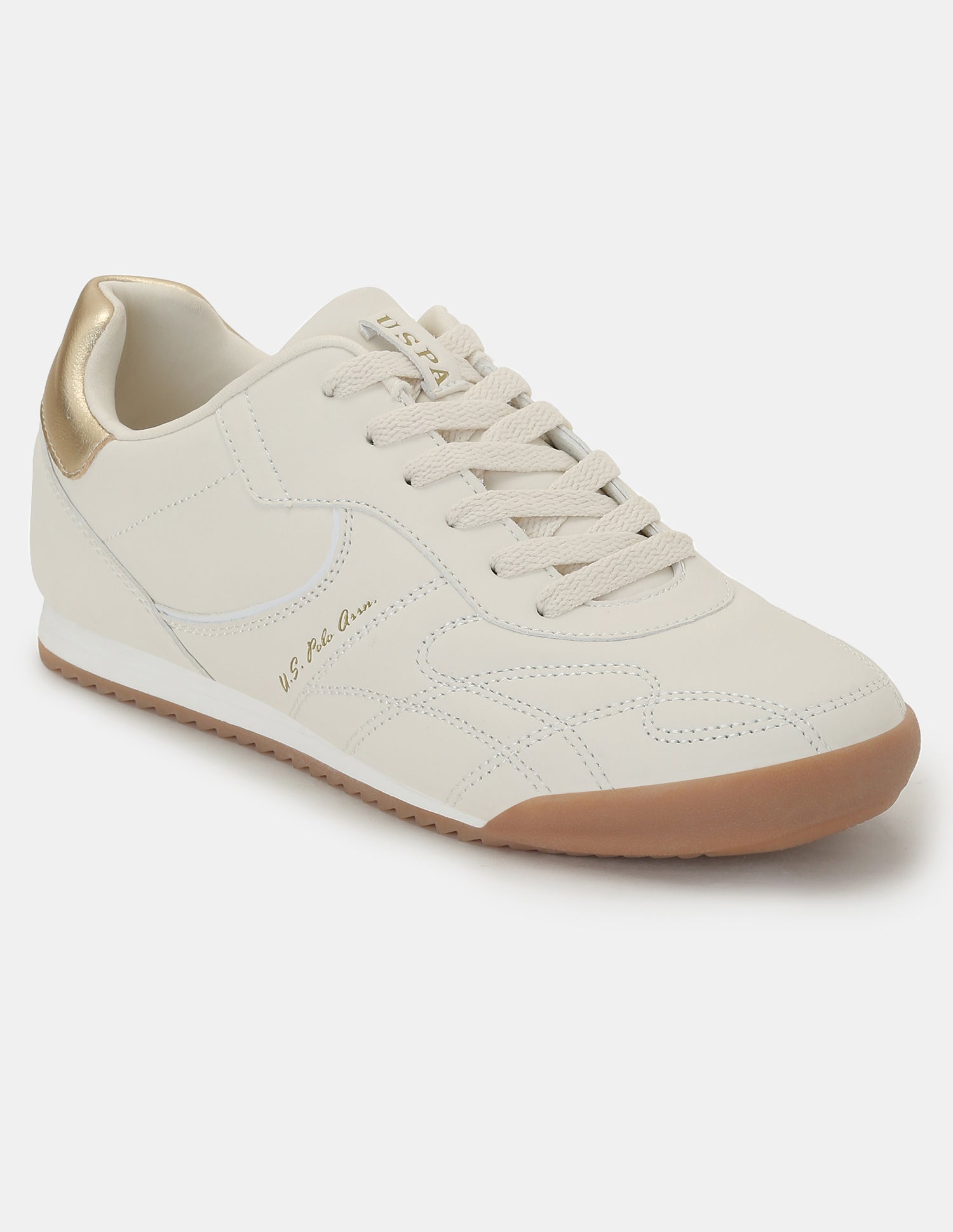 U.S. Polo Assn. Women Bruna Round Toe Casual Sneakers Beige - U.S. POLO ASSN. | Large