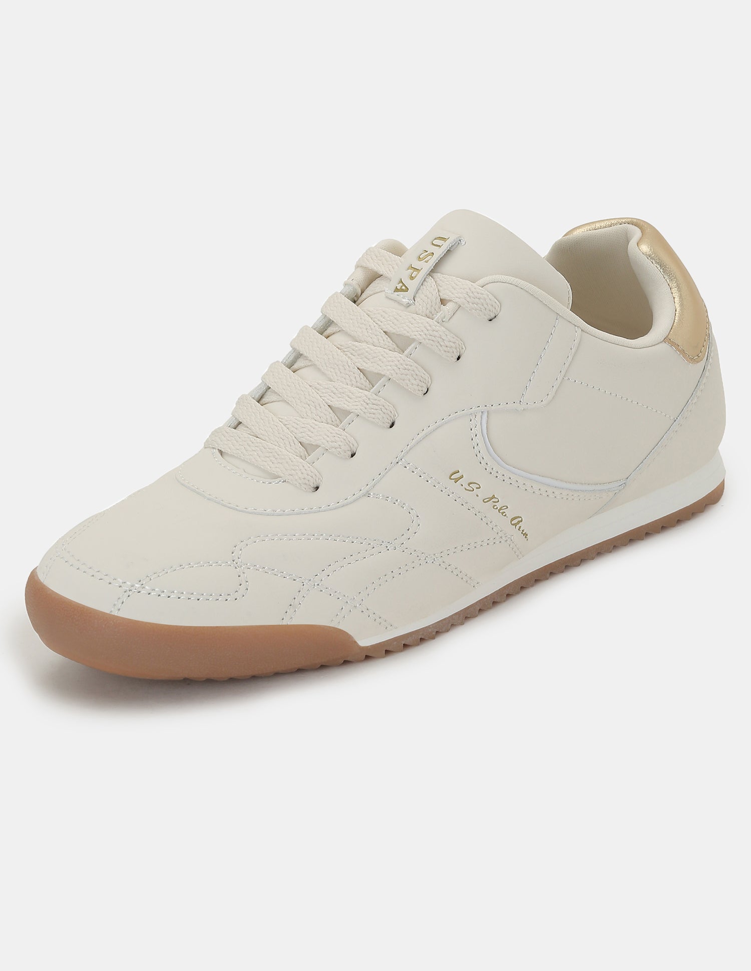 U.S. Polo Assn. Women Bruna Round Toe Casual Sneakers Beige - U.S. POLO ASSN. | Large