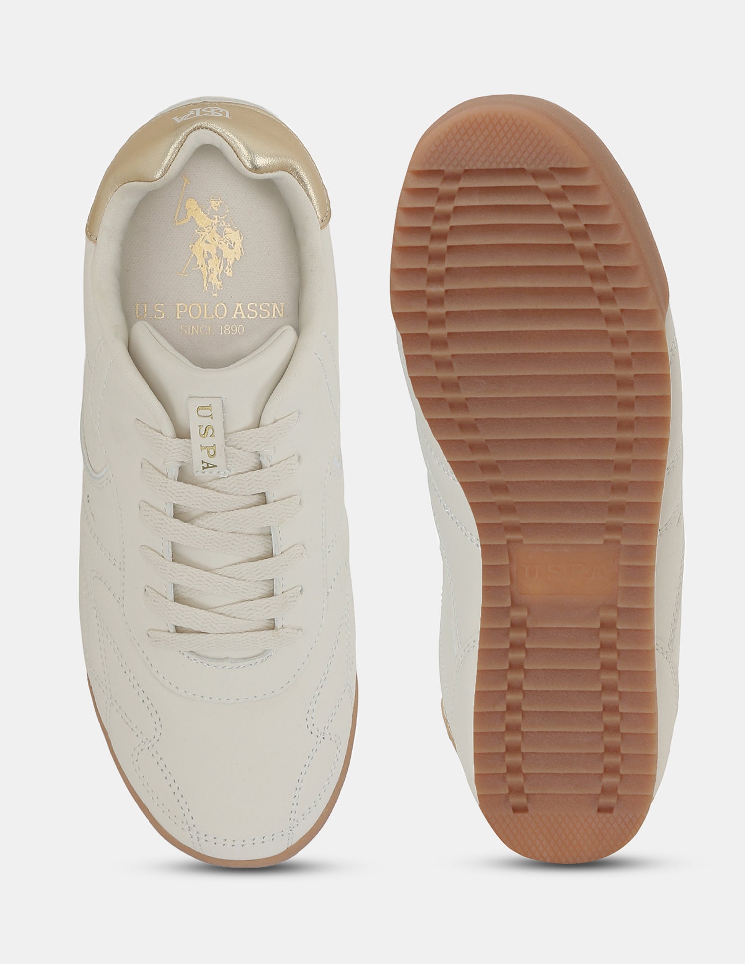 U.S. Polo Assn. Women Bruna Round Toe Casual Sneakers Beige - U.S. POLO ASSN. | Large