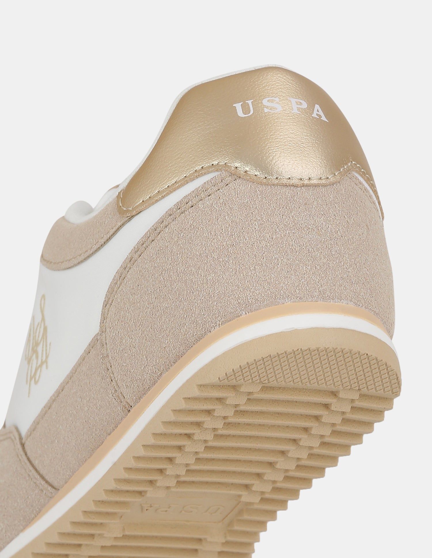 U.S. Polo Assn. Women Eduarda Textured Lace Up Sneakers Beige - U.S. POLO ASSN. | Large