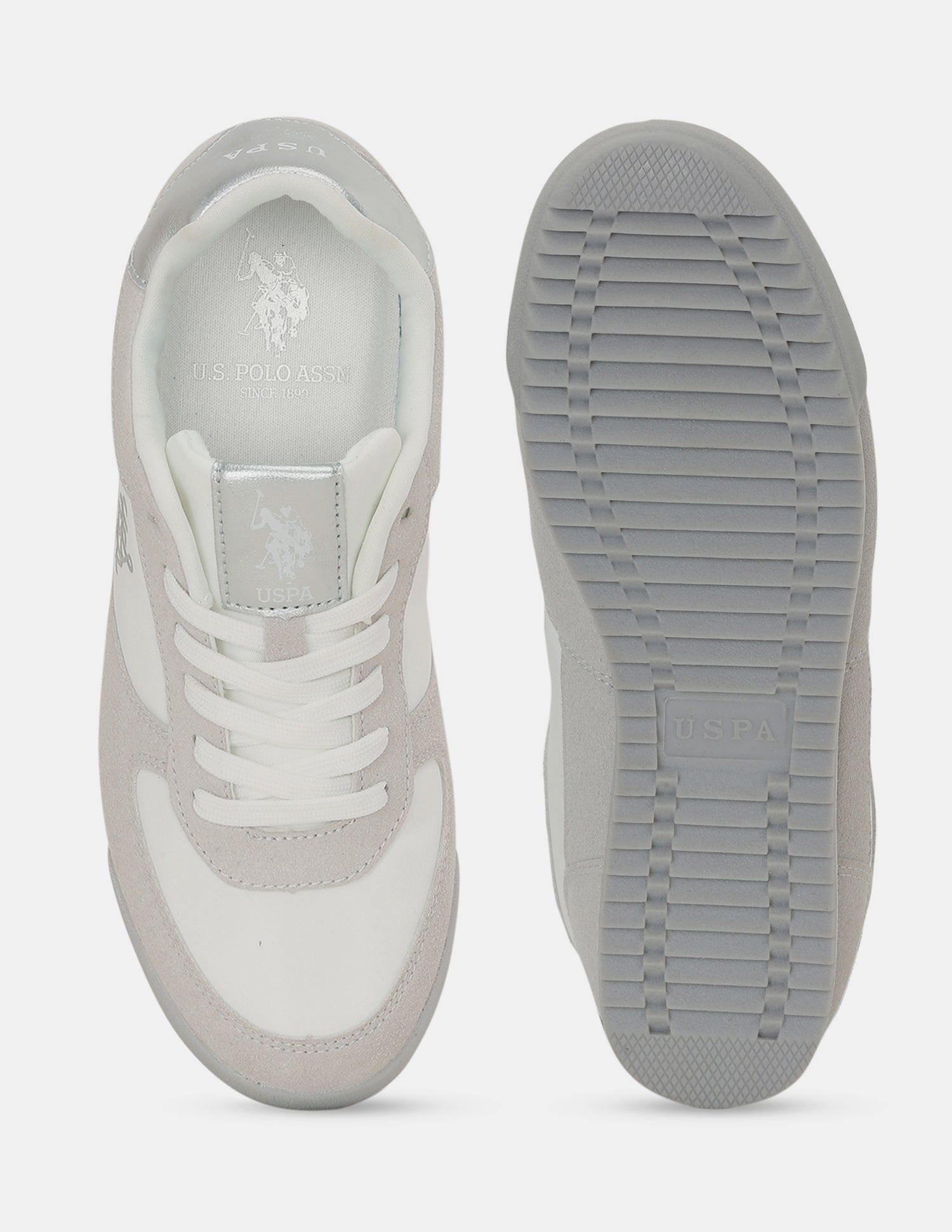 U.S. Polo Assn. Women Eduarda Colourblocked Sneakers Off White - U.S. POLO ASSN. | Large