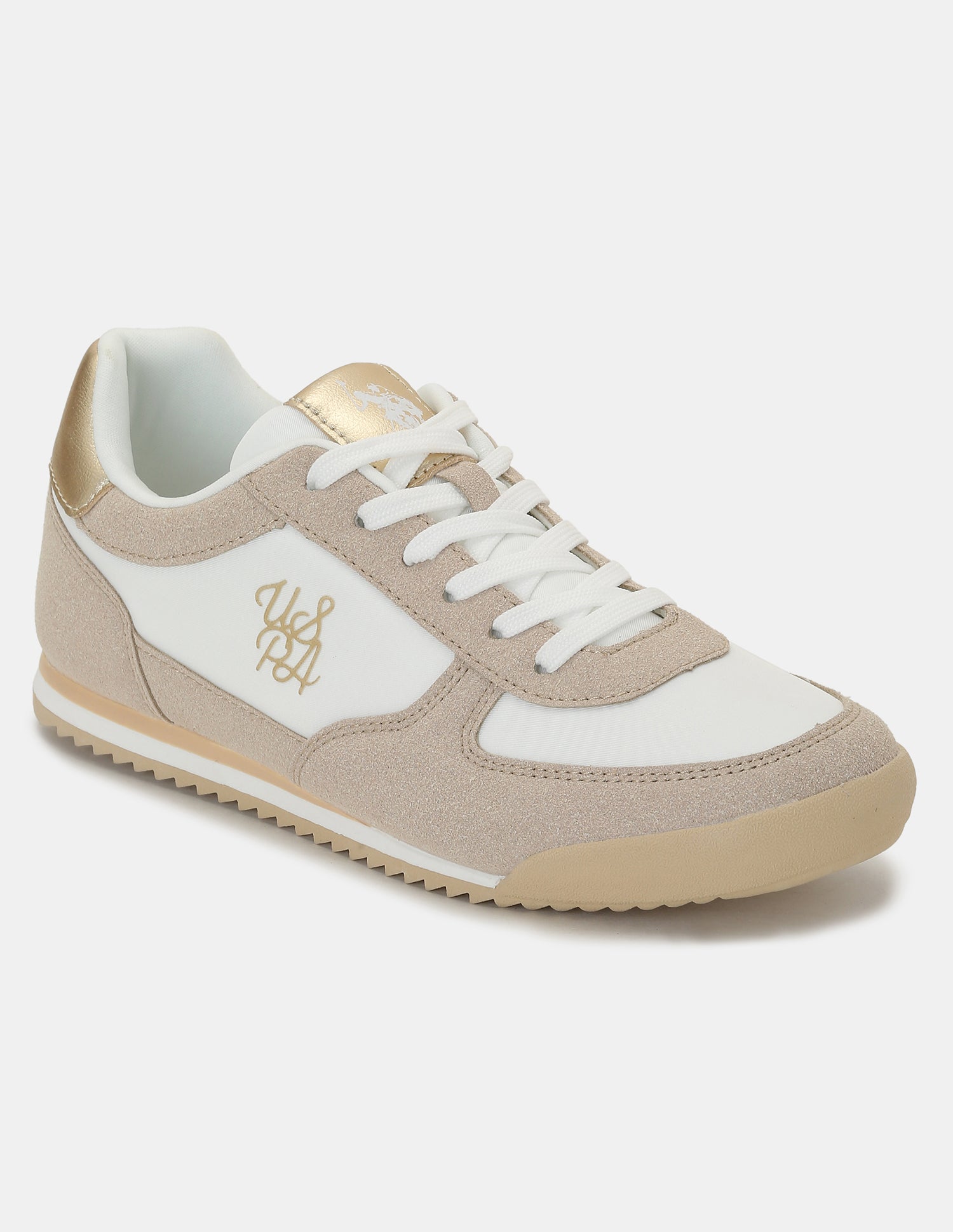 U.S. Polo Assn. Women Eduarda Colourblocked Lace-Ups Sneakers Nude - U.S. POLO ASSN. | Large