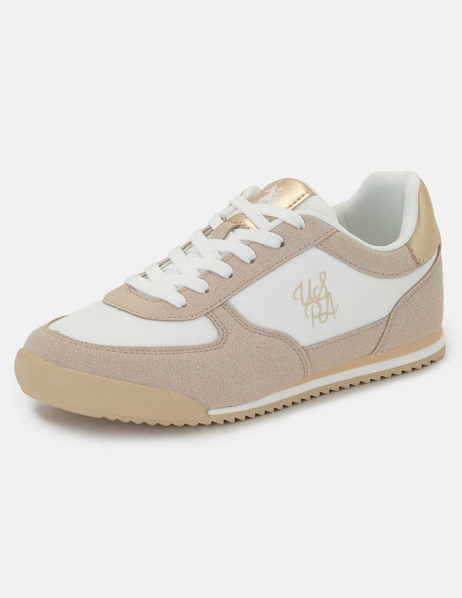 U.S. Polo Assn. Women Eduarda Colourblocked Lace-Ups Sneakers Nude - U.S. POLO ASSN. | Large