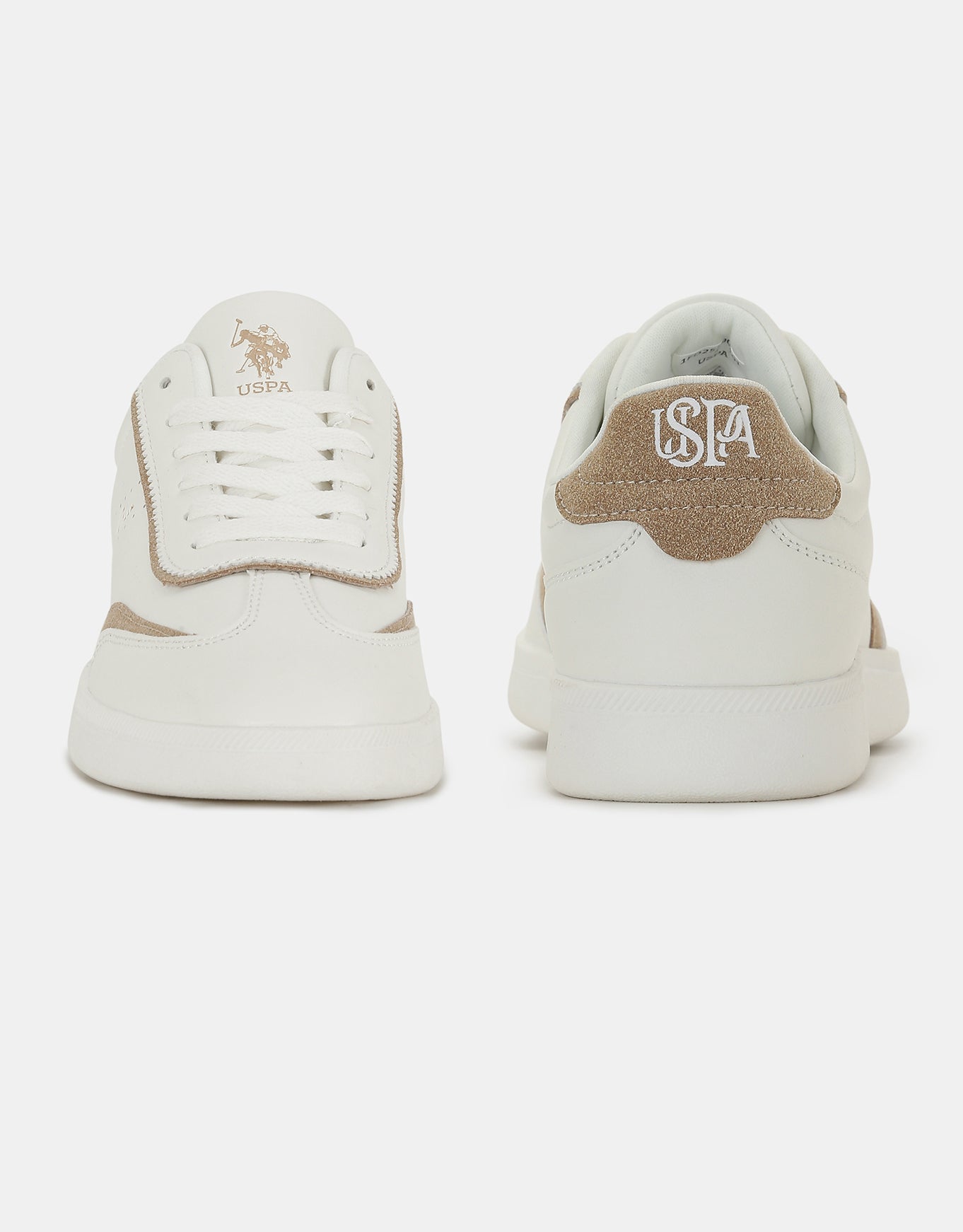 U.S. Polo Assn. Women Renata Round Toe Lace-Ups Sneakers Off White - U.S. POLO ASSN. | Large