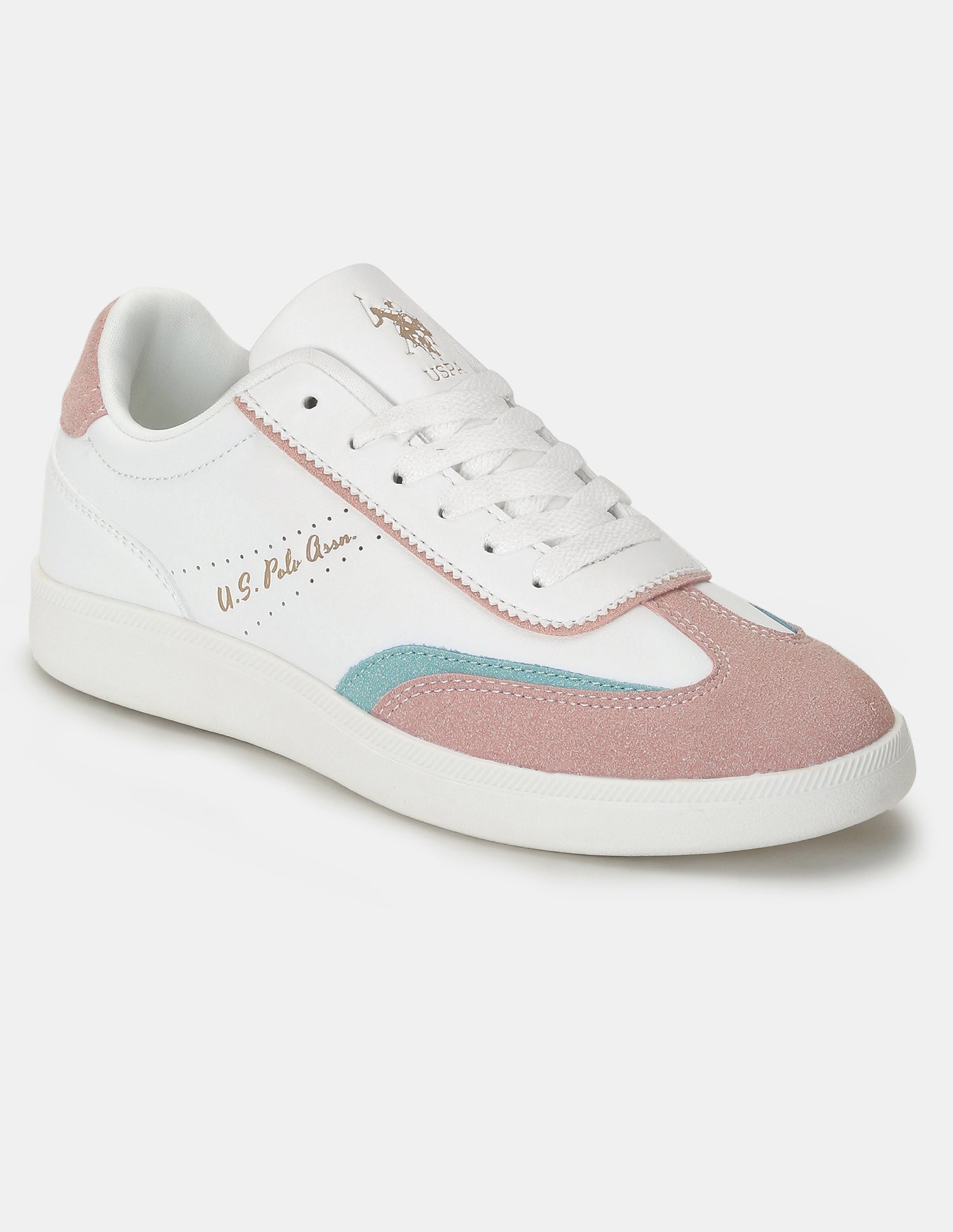 U.S. Polo Assn. Women Renata Colourblocked Lace-Ups Sneakers Light Pink - U.S. POLO ASSN. | Large