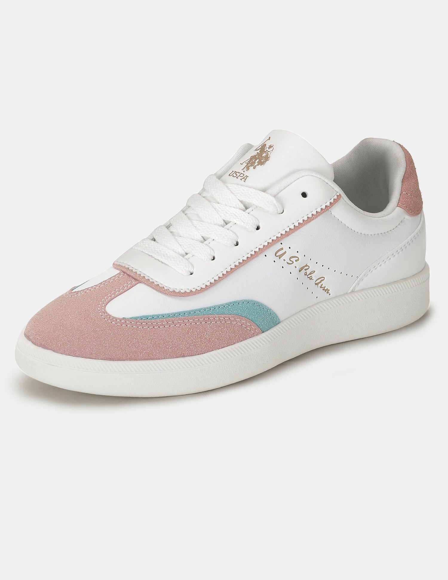 U.S. Polo Assn. Women Renata Colourblocked Lace-Ups Sneakers Light Pink - U.S. POLO ASSN. | Large