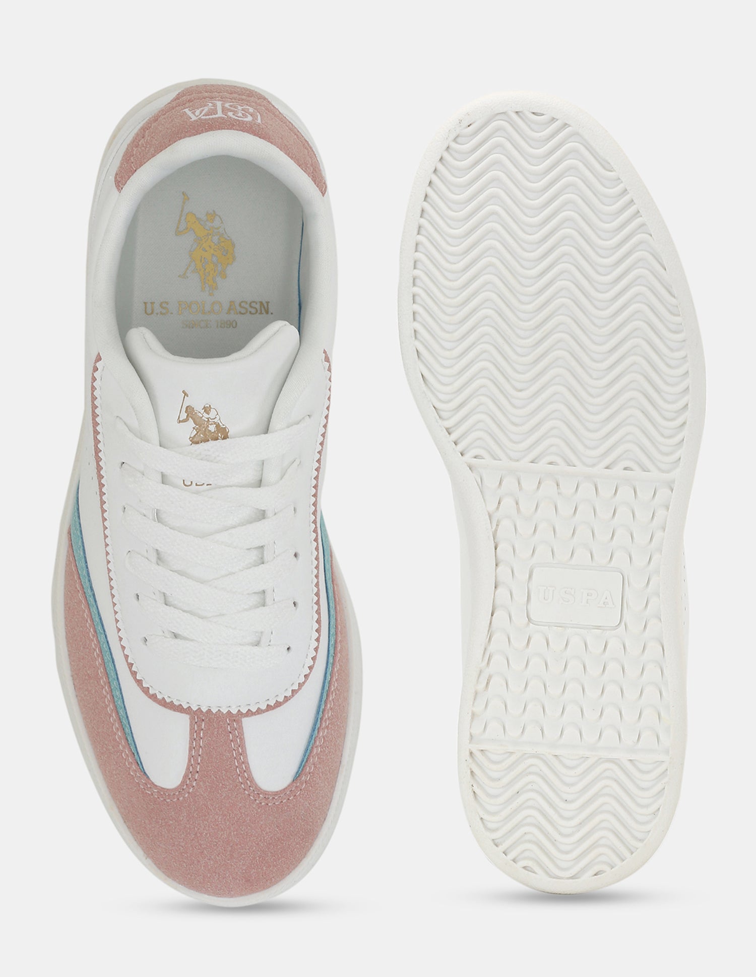 U.S. Polo Assn. Women Renata Colourblocked Lace-Ups Sneakers Light Pink - U.S. POLO ASSN. | Large