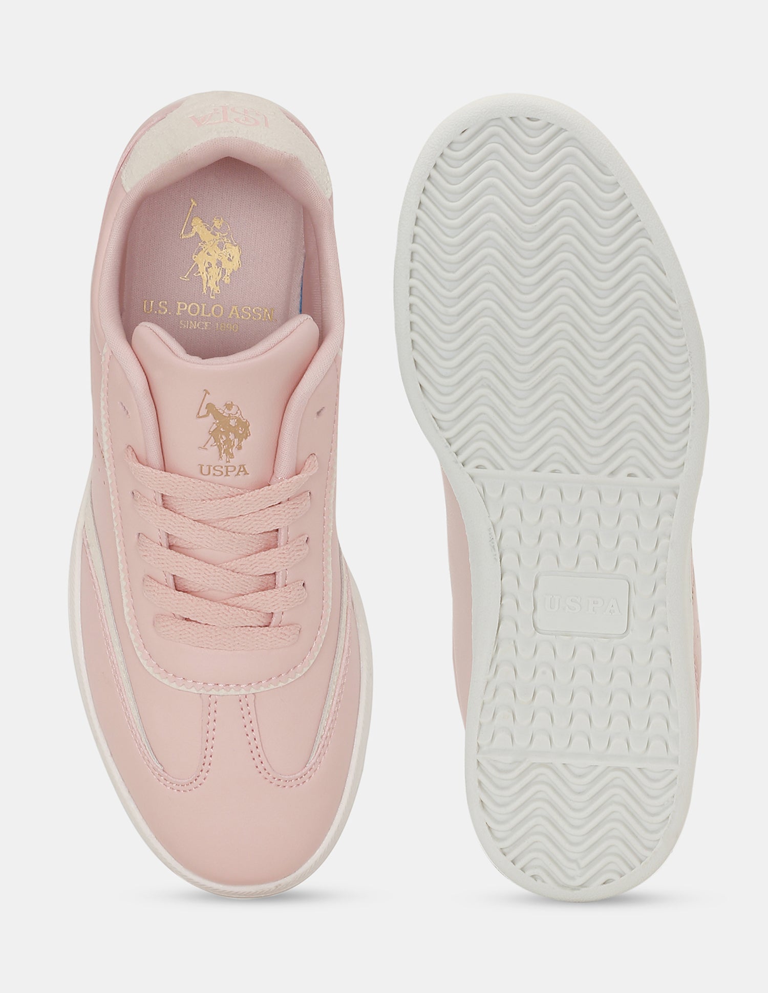 U.S. Polo Assn. Women Renata Round Toe Lace-Ups Sneakers Nude - U.S. POLO ASSN. | Large