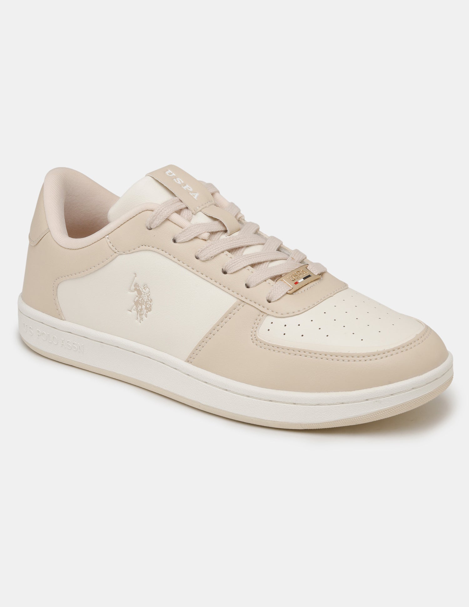 Women Rein 2.0 Round Toe Colourblocked Sneakers Beige - U.S. Polo Assn. India | Large