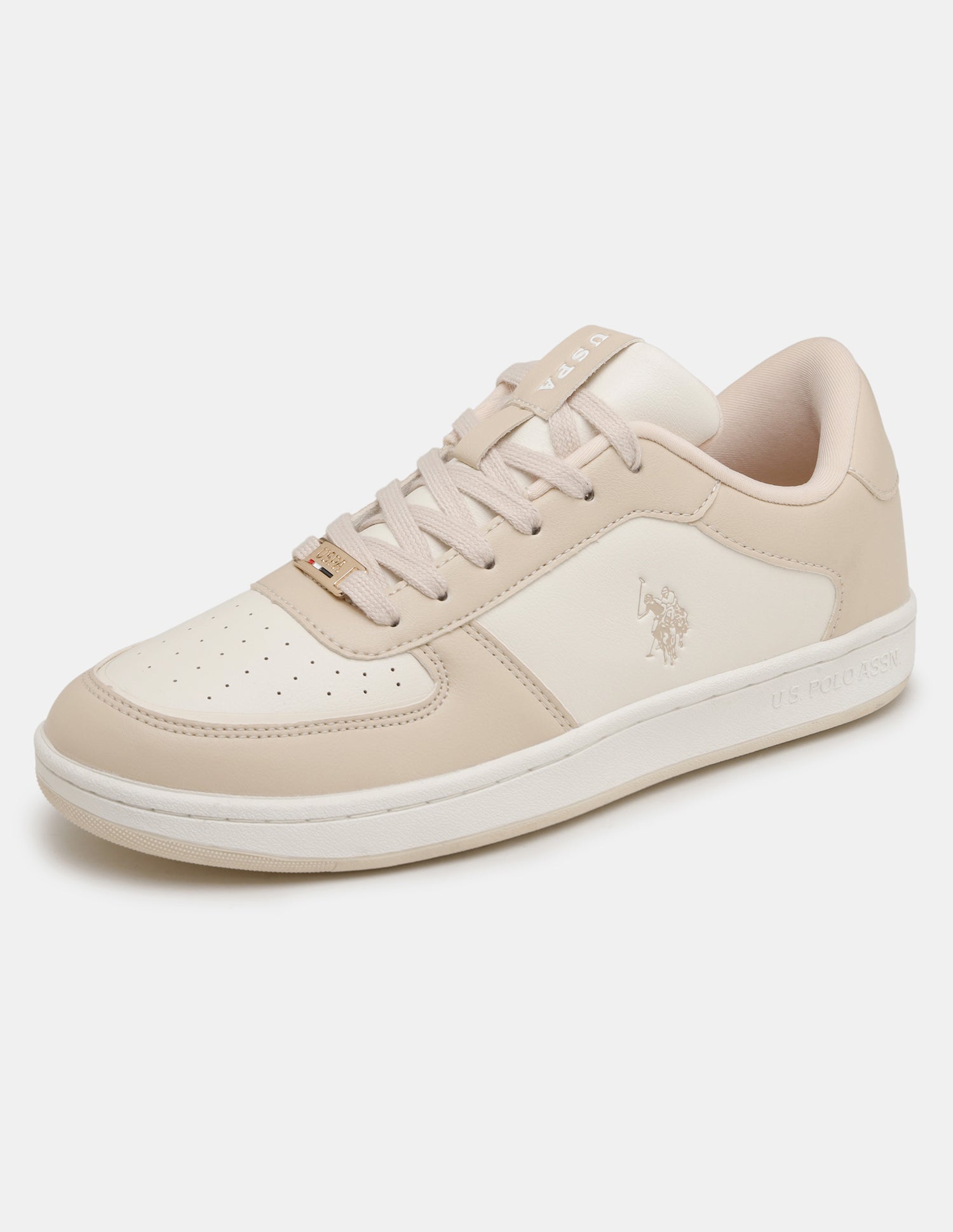 Women Rein 2.0 Round Toe Colourblocked Sneakers Beige - U.S. Polo Assn. India | Large