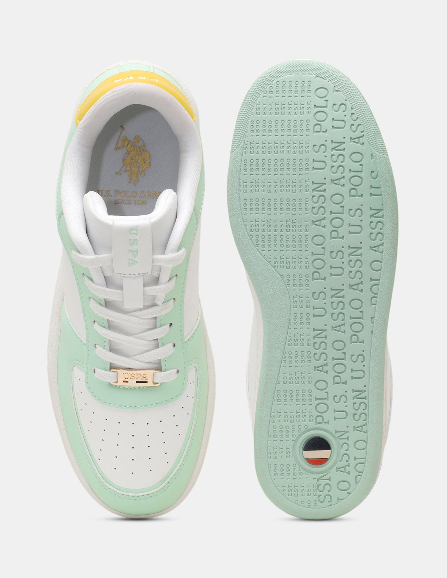 Women Rein 2.0 Colourblocked Round Toe Sneakers Light Green - U.S. POLO ASSN. | Large