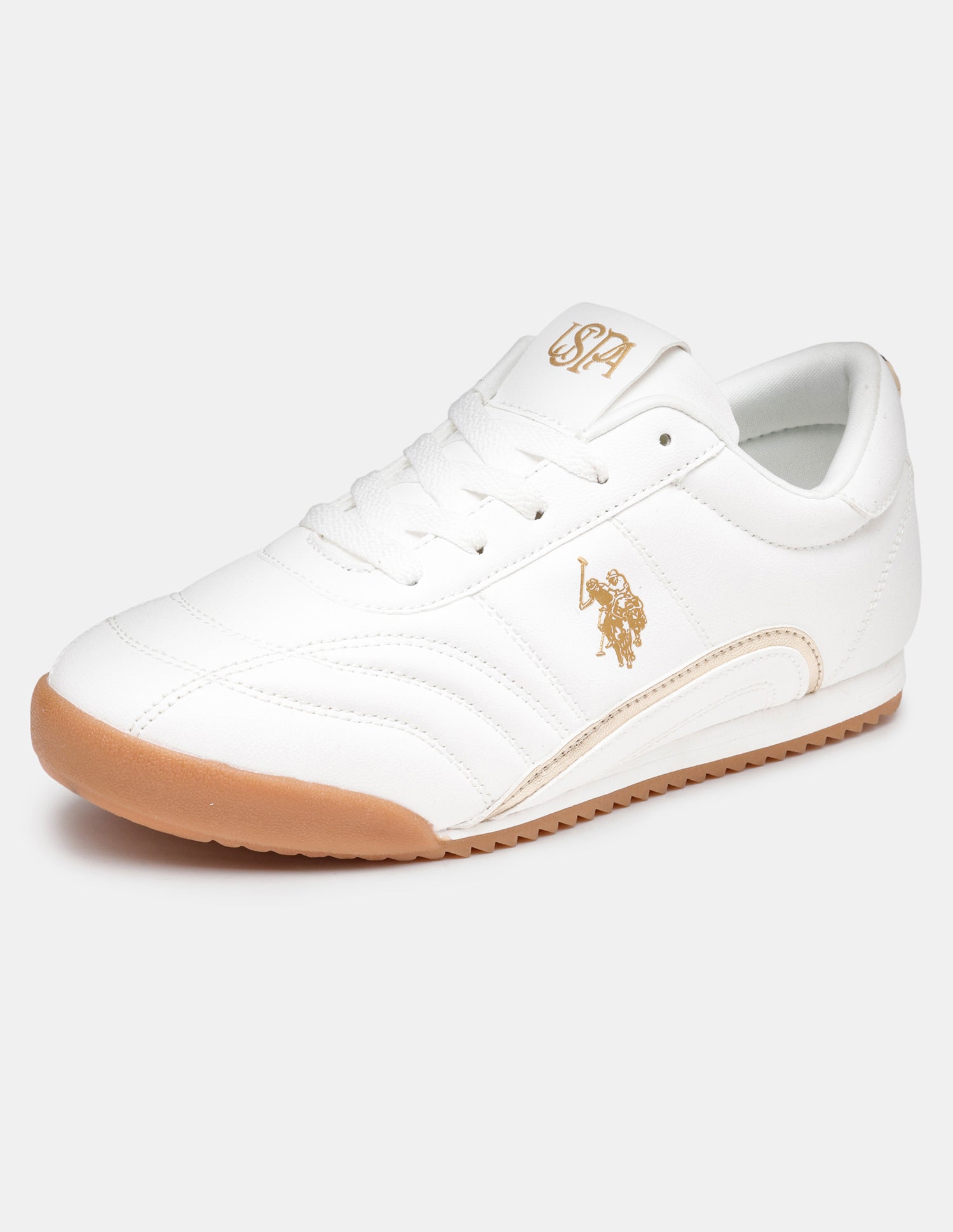 Women Ellery Metallic Lace Ups Sneakers Off White - U.S. POLO ASSN. | Large