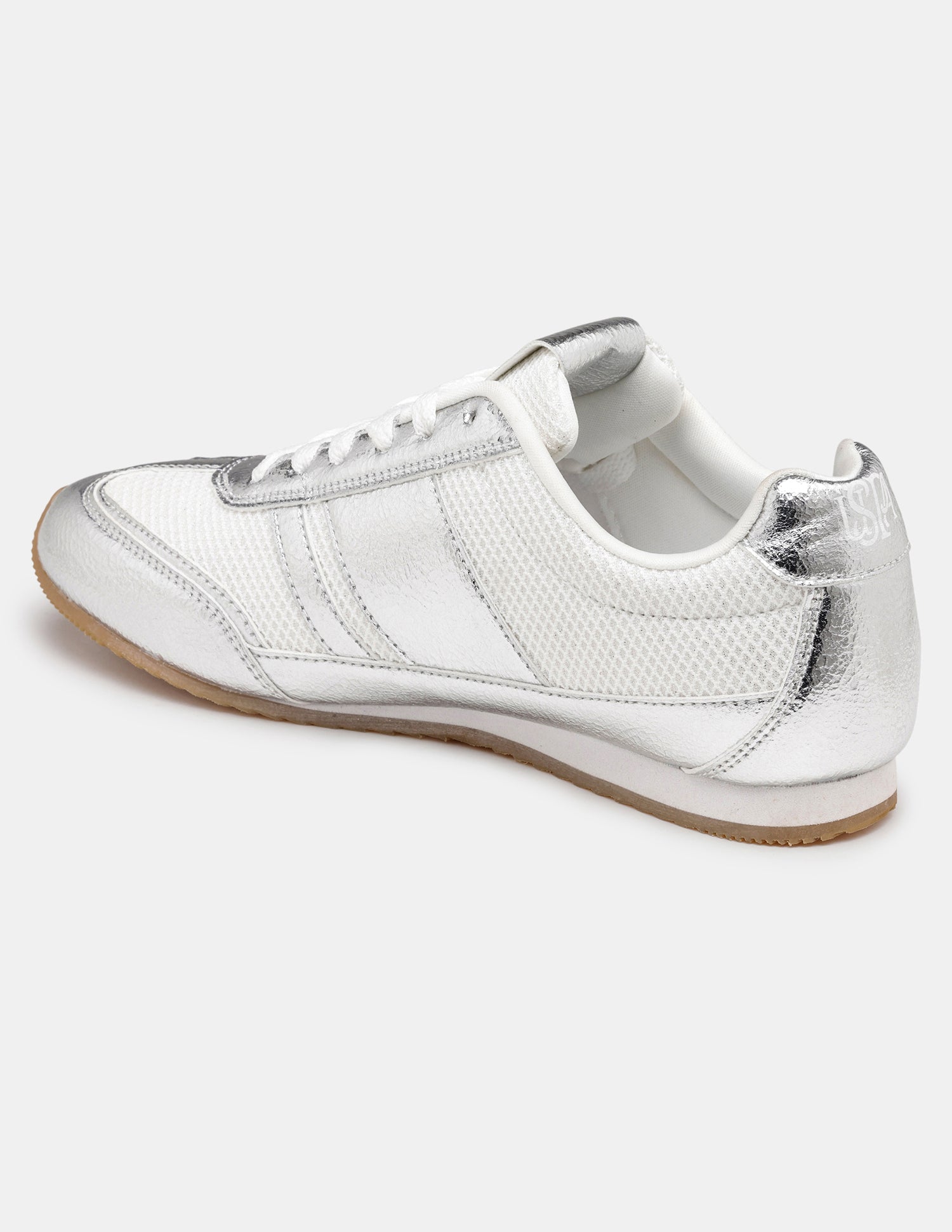 Women Reverie Textured Round Toe Sneakers Silver - U.S. POLO ASSN. | Large