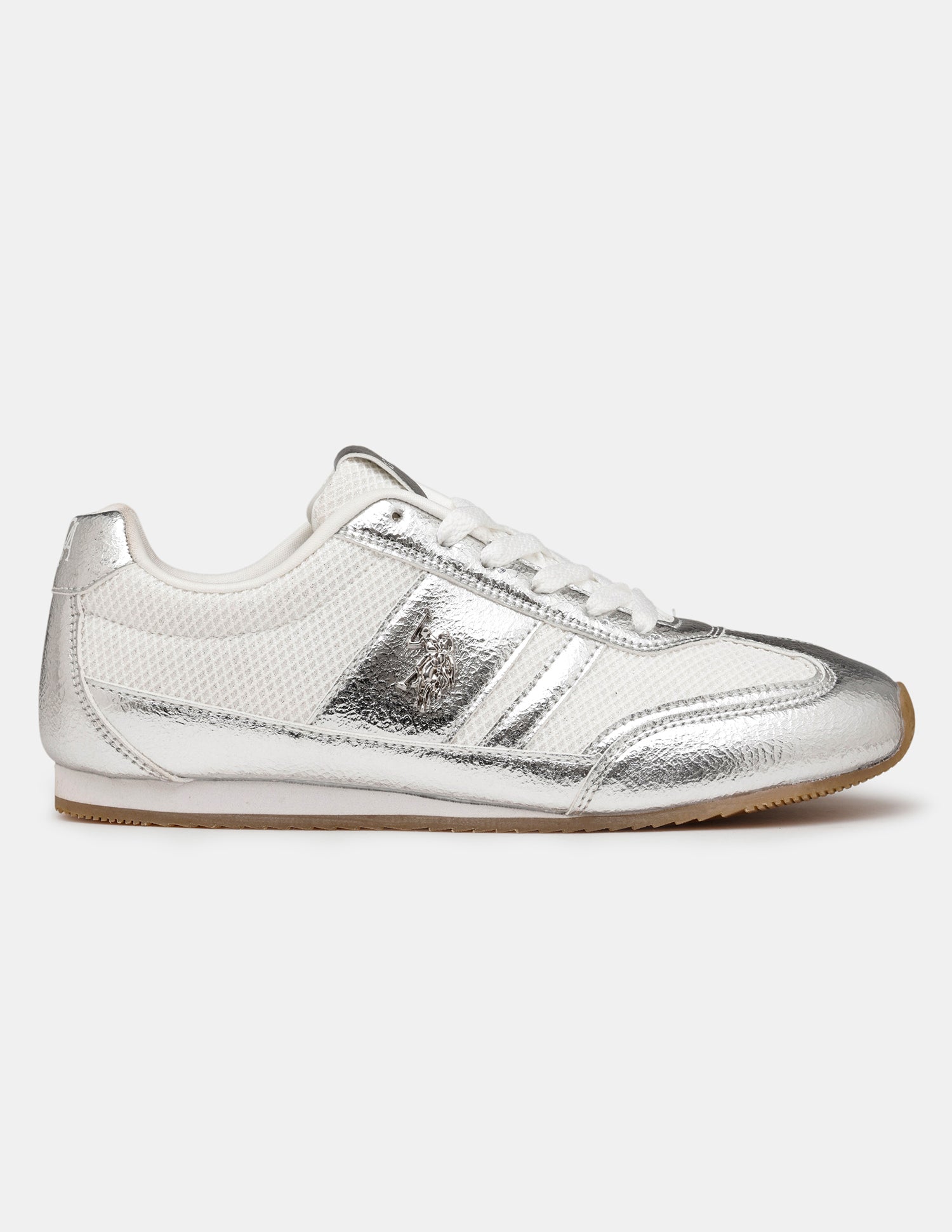 Women Reverie Textured Round Toe Sneakers Silver - U.S. POLO ASSN. | Large