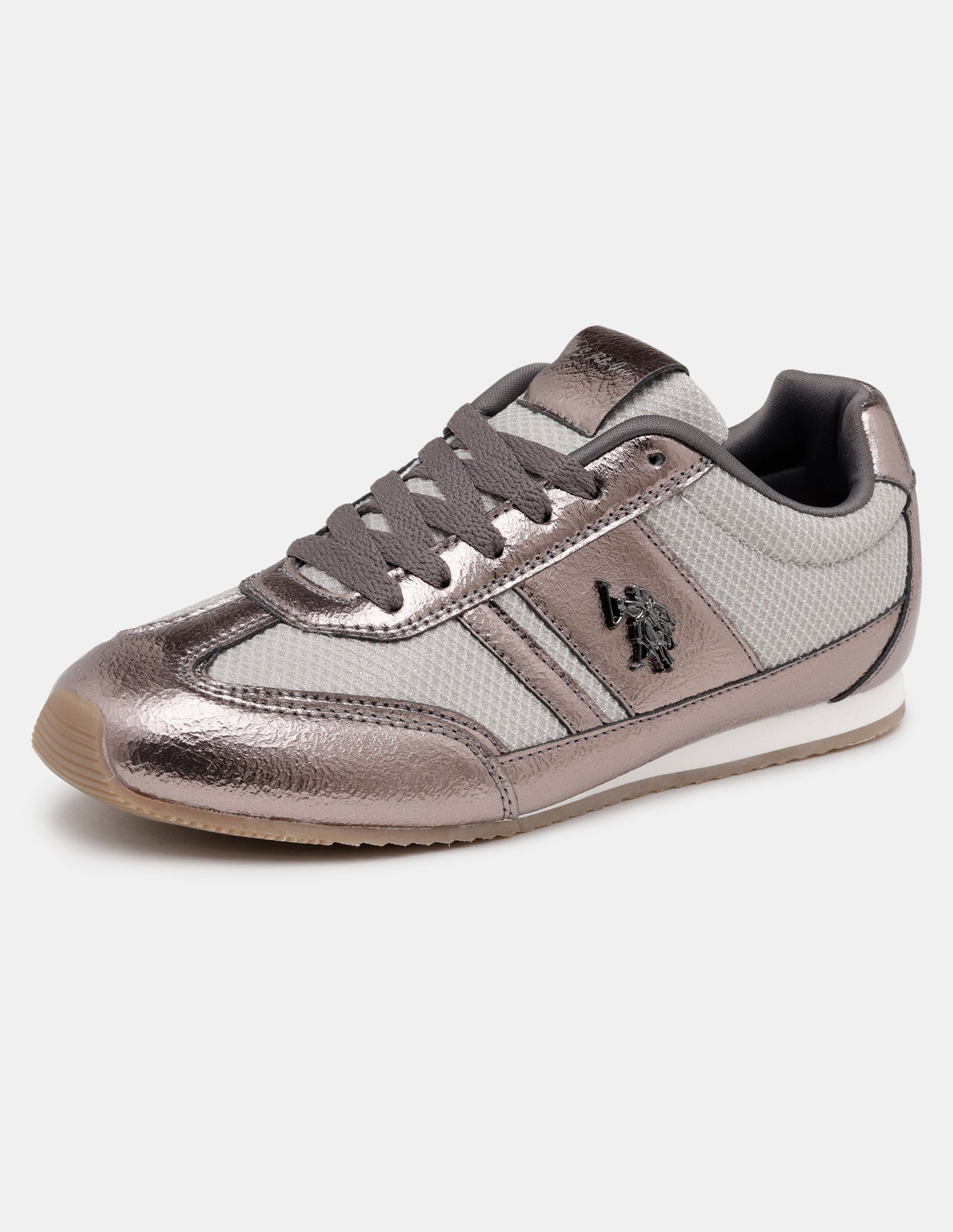 Women Reverie Textured Round Toe Sneakers Grey - U.S. POLO ASSN. | Large