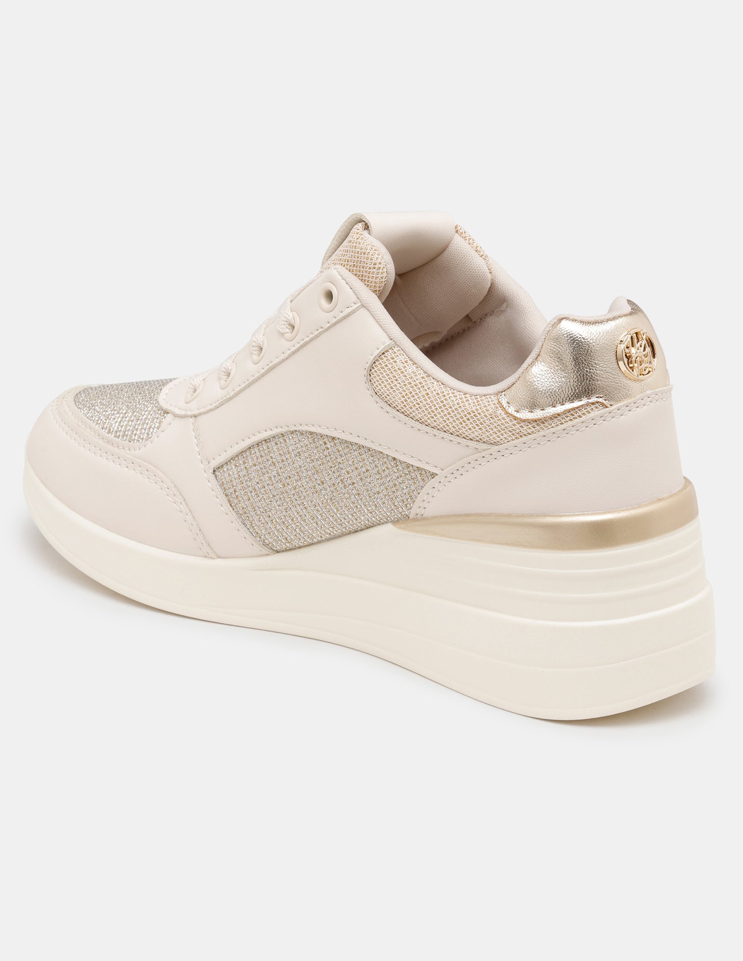 Women Liora Round Toe Textured Sneakers Gold - U.S. POLO ASSN. | Large