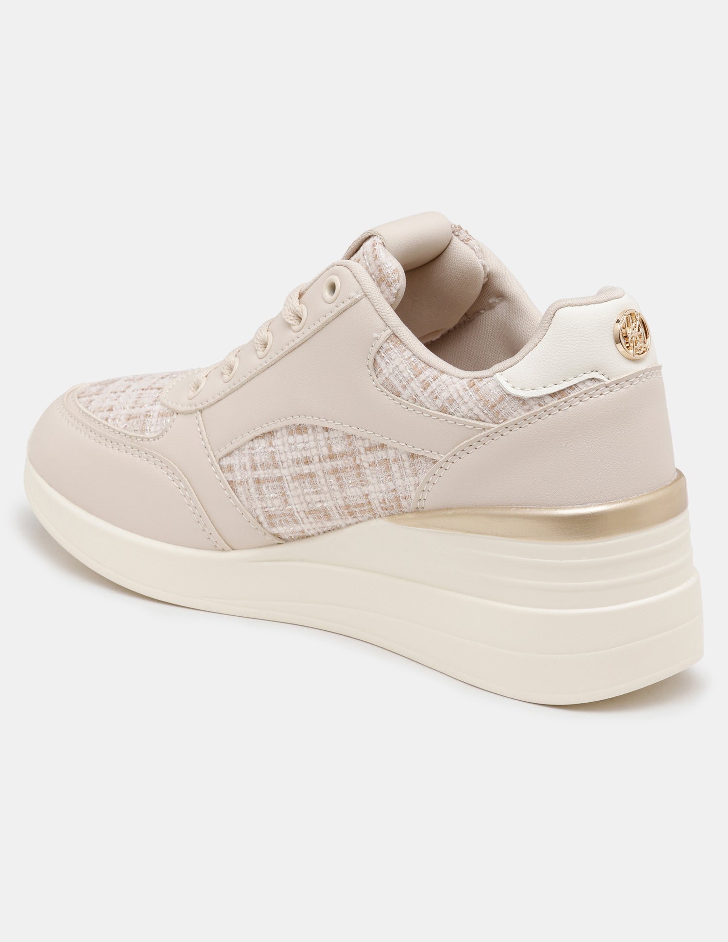 Women Liora Round Toe Textured Sneakers Beige - U.S. POLO ASSN. | Large