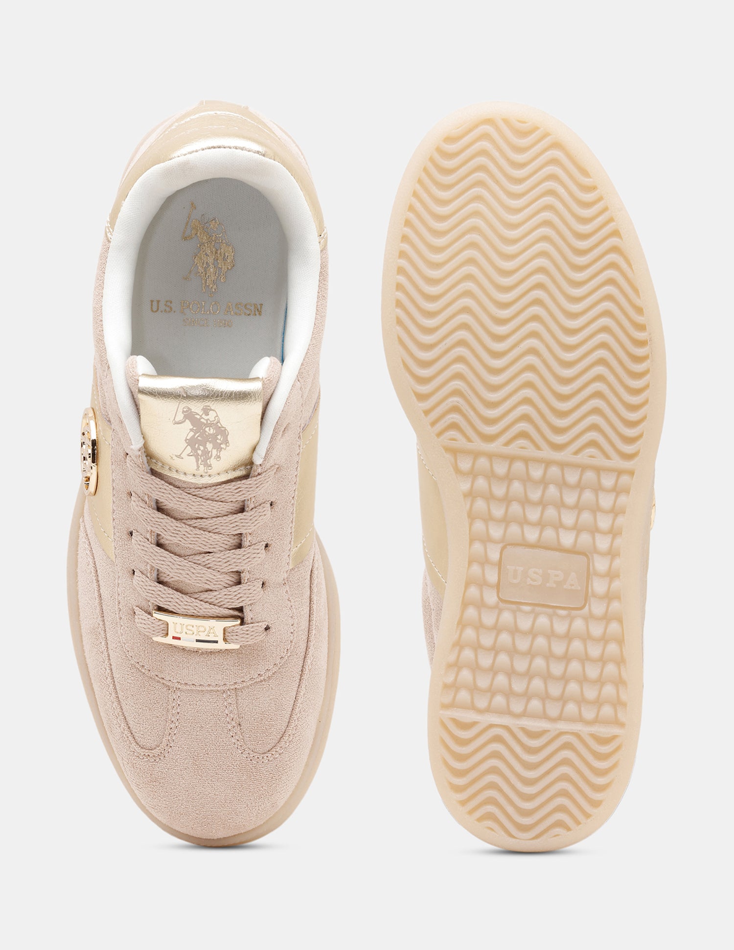 Women Mirae Round Toe Lace Ups Sneakers Light Pink - U.S. POLO ASSN. | Large