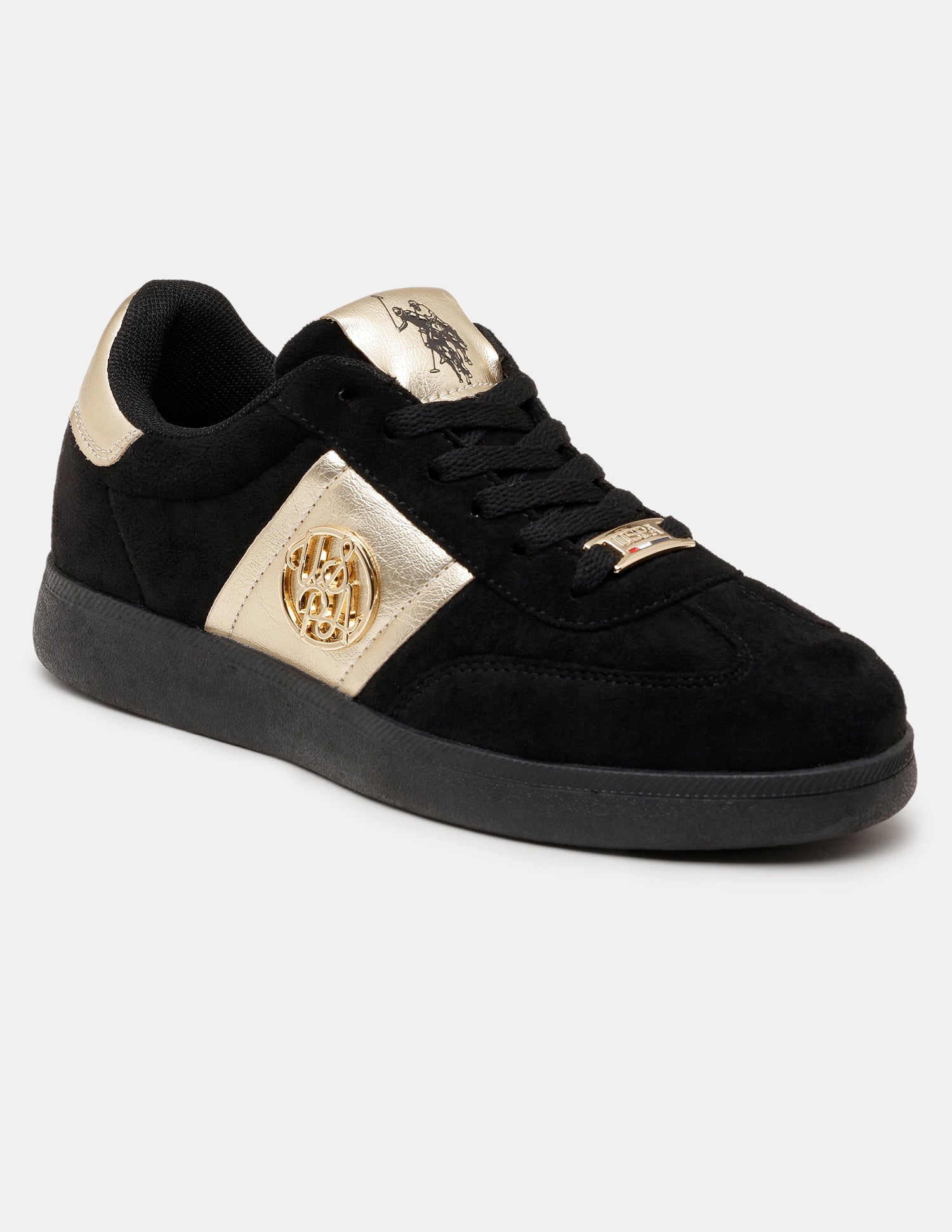 Women Mirae Round Toe Lace Ups Sneakers Black - U.S. POLO ASSN. | Large