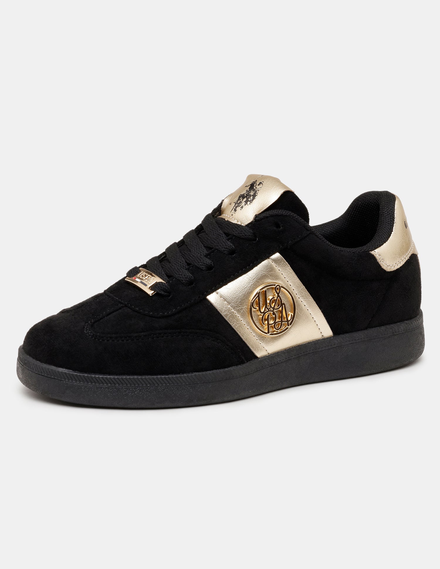 Women Mirae Round Toe Lace Ups Sneakers Black - U.S. POLO ASSN. | Large