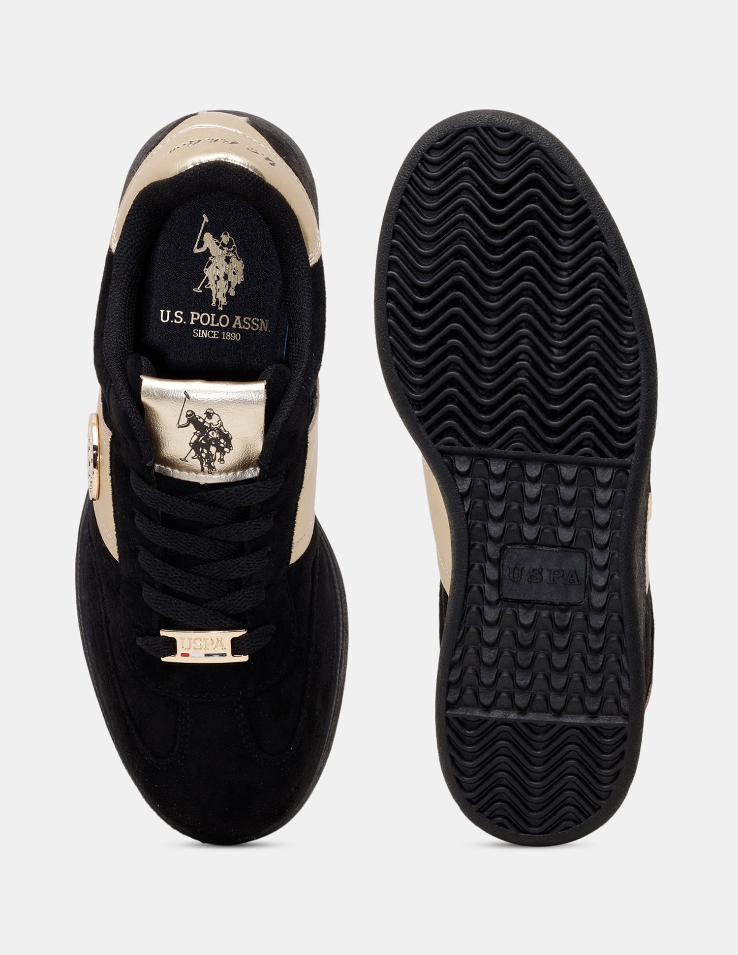 Women Mirae Round Toe Lace Ups Sneakers Black - U.S. POLO ASSN. | Large