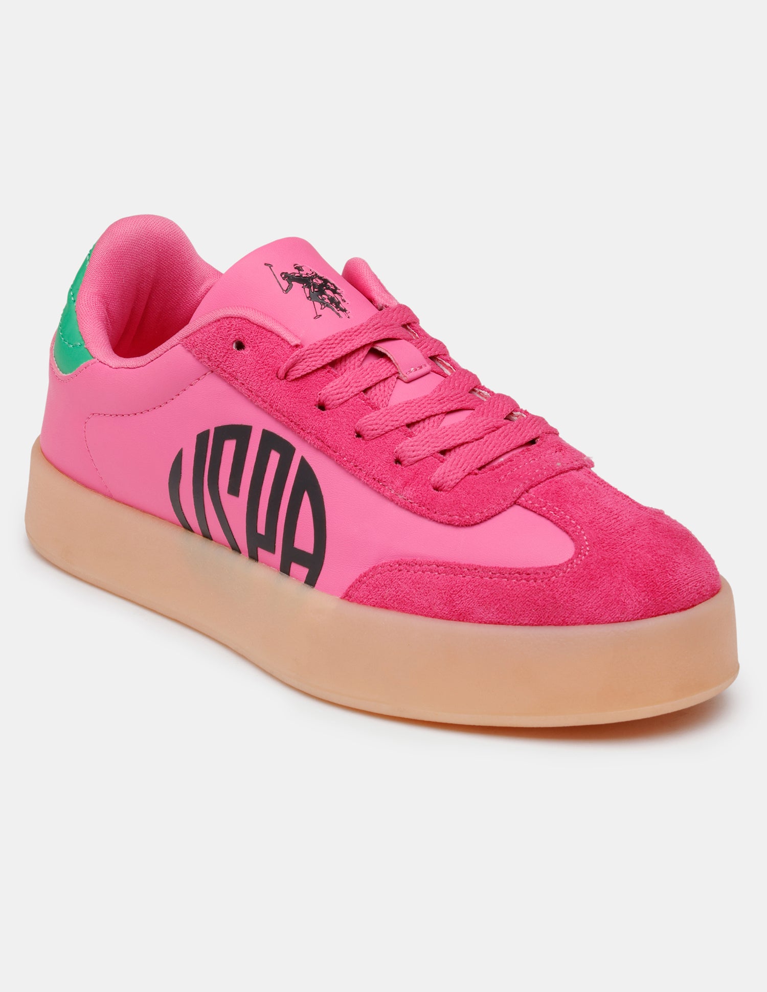 Women Sorrel Lace Ups Colourblocked Sneakers Dark Pink - U.S. POLO ASSN. | Large