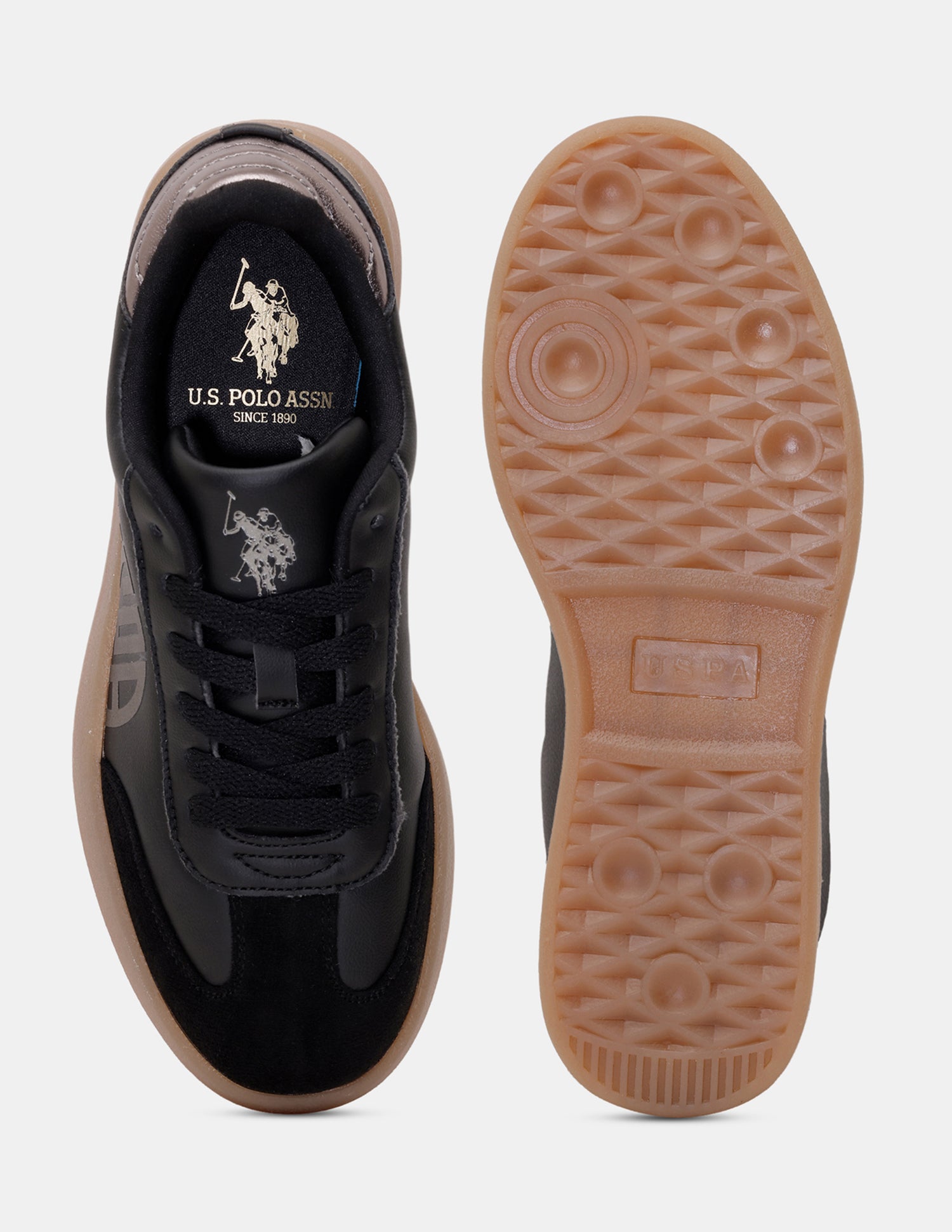 Women Sorrel Lace Ups Colourblocked Sneakers Black - U.S. POLO ASSN. | Large