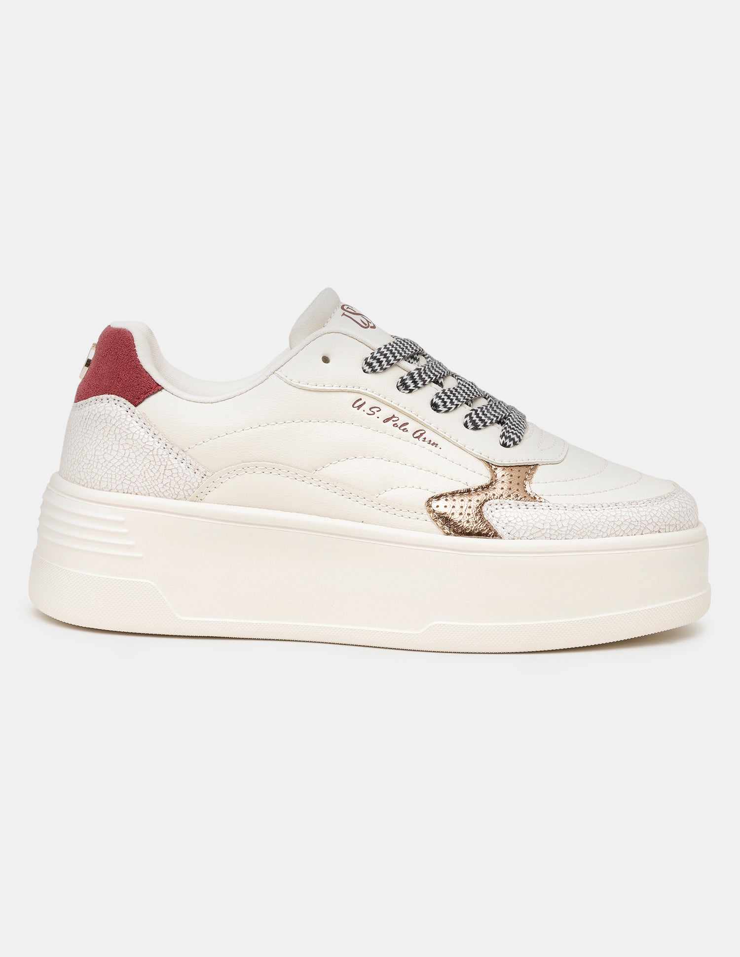 Women Kairis Contrast Lace Ups Sneakers Beige - U.S. POLO ASSN. | Large