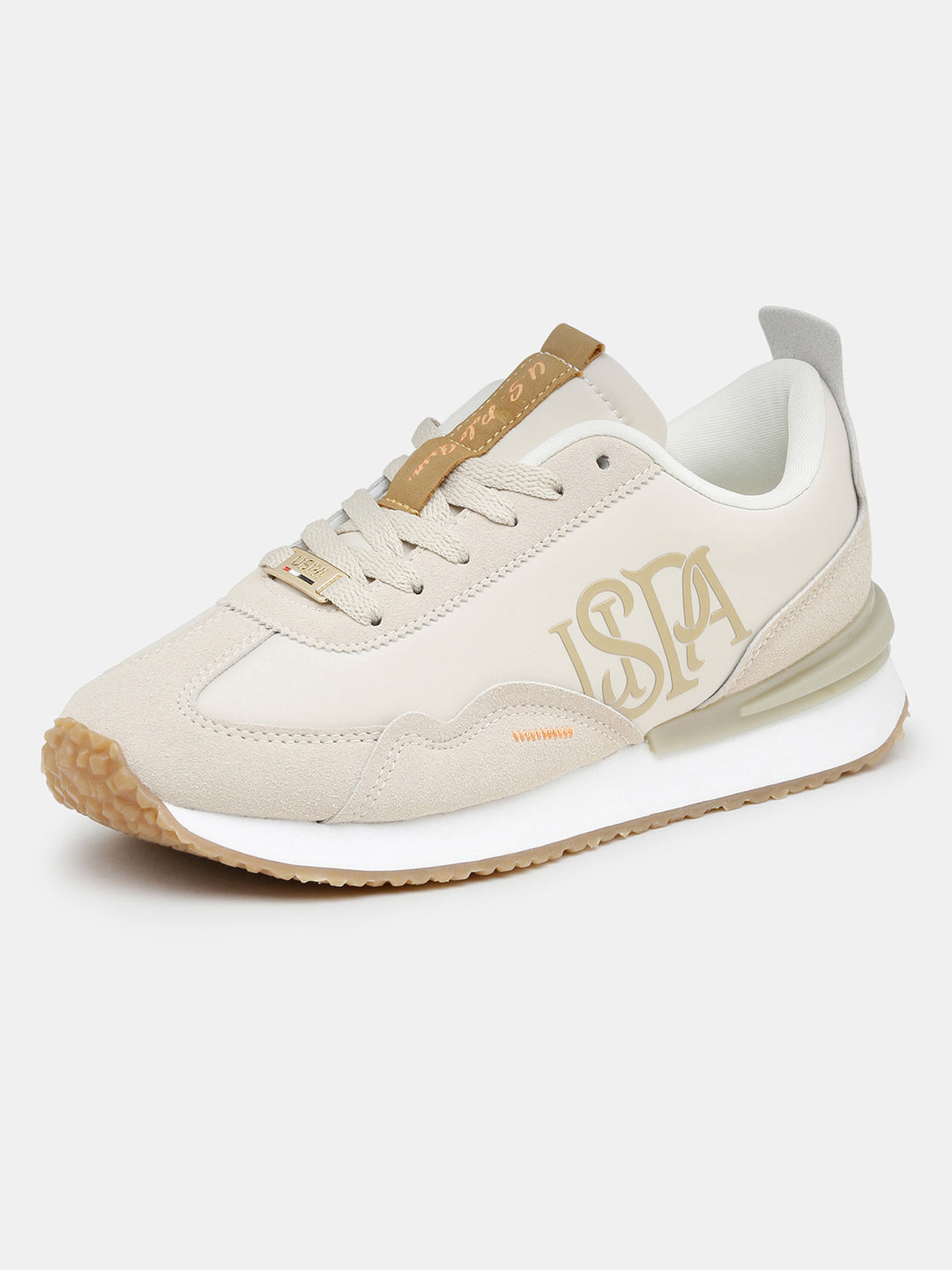 Women Esme Round Toe Lace Ups Sneakers Beige - U.S. Polo Assn. India | Large