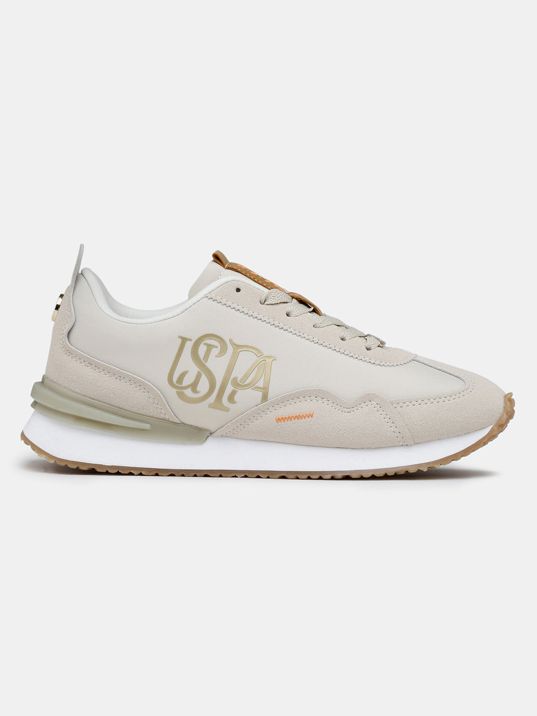 Women Esme Round Toe Lace Ups Sneakers Beige - U.S. Polo Assn. India | Large